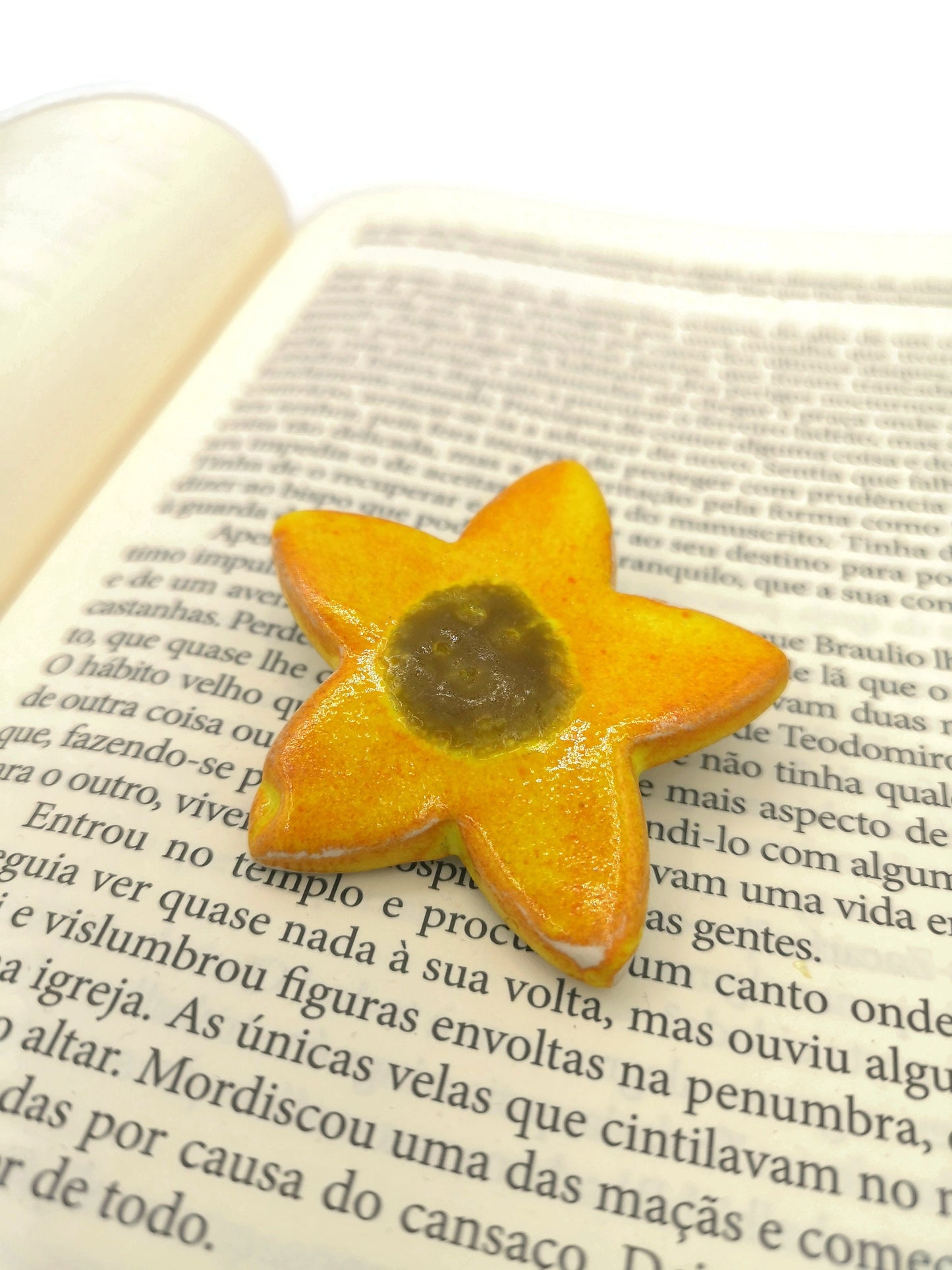 Yellow Sunflower Pin For Women, Handmade Ceramic Scarf Brooch, Best Sellers Mothers Day Gift For Grandma, Artisan Clay Jewelry Ready To Ship - Ceramica Ana Rafael