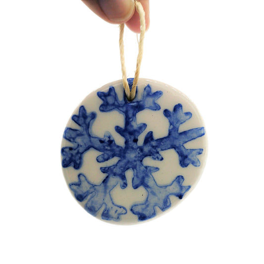 ceramic snowflake ornament, Christmas Presents, mom christmas gift, clay wall hanging, hostess gifts for friend, Clearance Items - Ceramica Ana Rafael