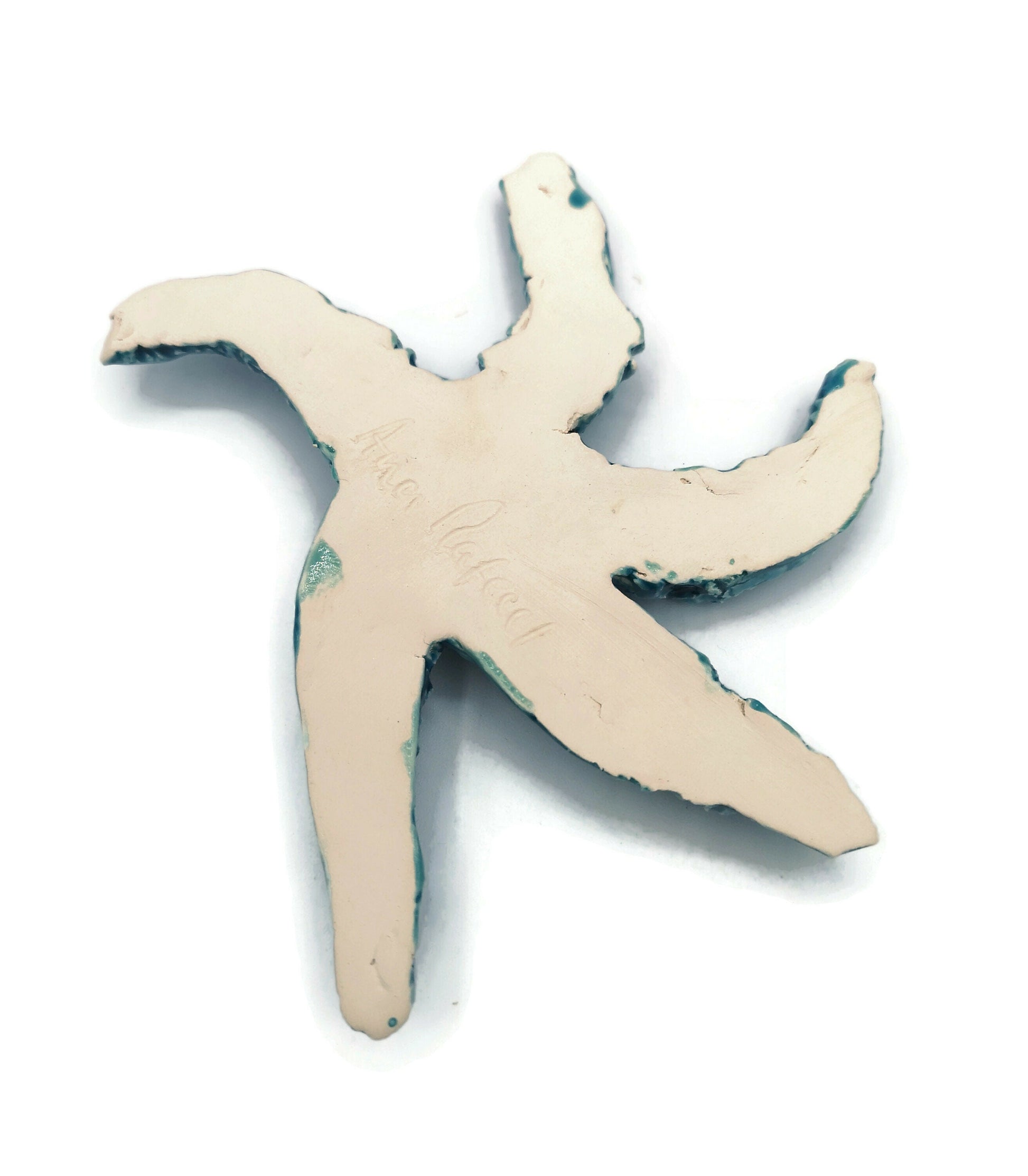 Handmade ceramic starfish tile, starfish wall decor, birthday gift from daughter in law, beach lover gift for women, best sellers - Ceramica Ana Rafael