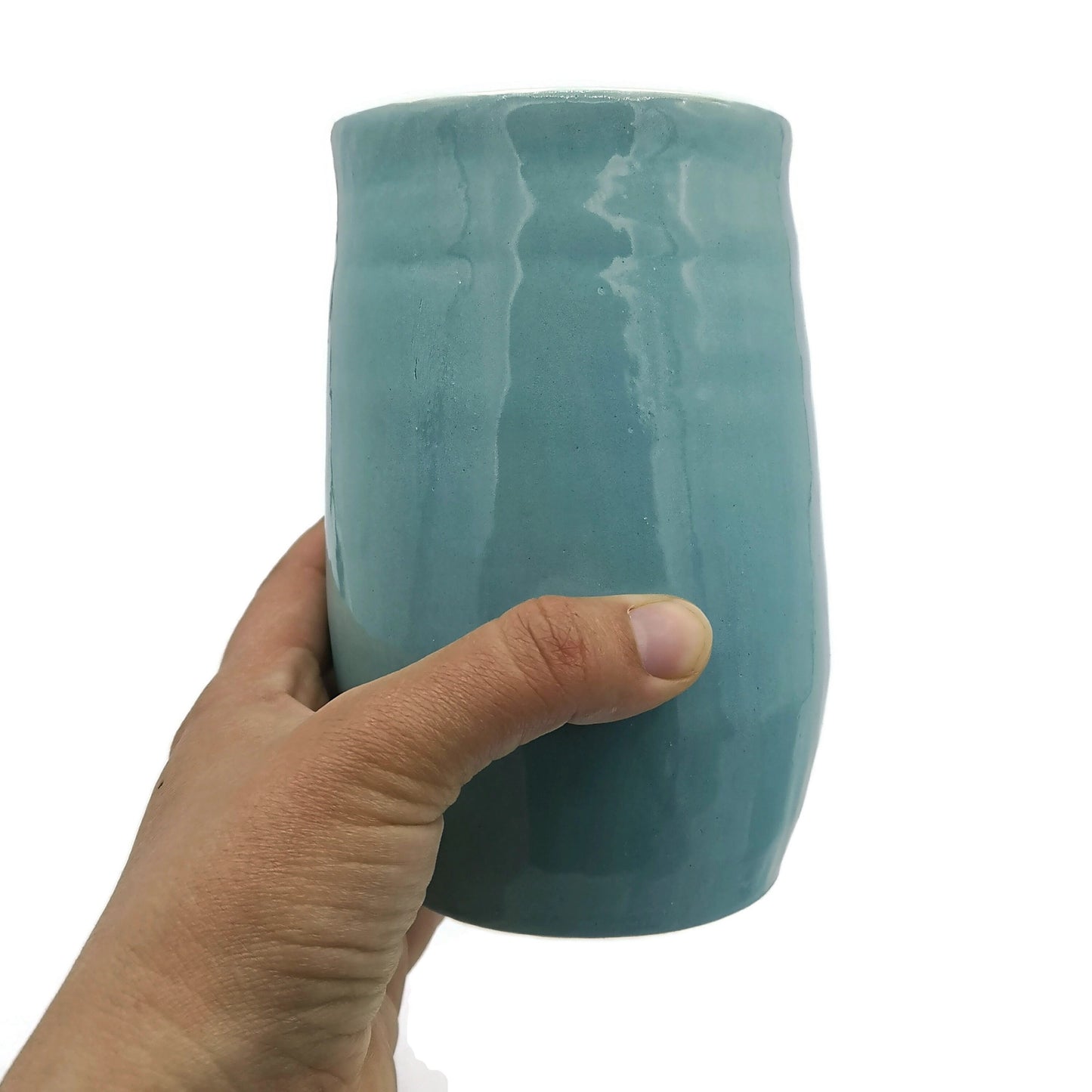 LARGE UTENSIL HOLDER, Handmade Ceramic Succulent Planter Vase With Drainage, Housewarming Gift First Home, Desk Organizer Crock - Ceramica Ana Rafael