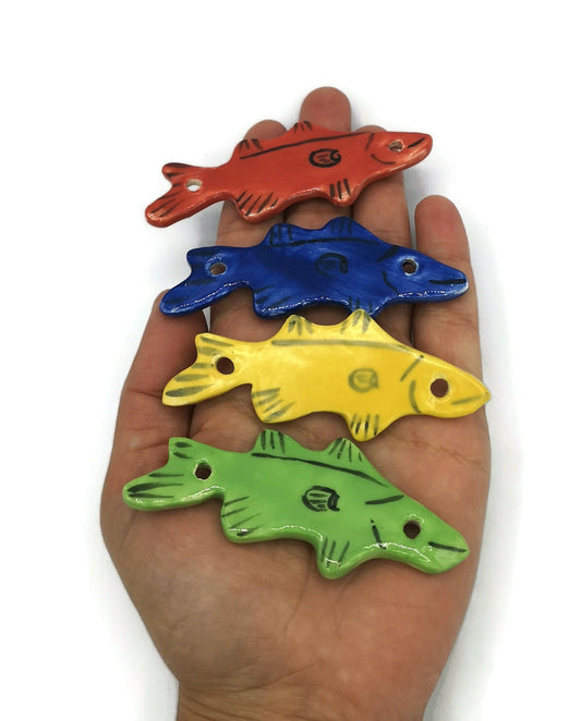 Unique Jewelry Clay Charms For Jewelry Making, olorful Fish Pendant, Handmade Ceramics Pendant Necklace Best Sellers Jewelry Connector - Ceramica Ana Rafael