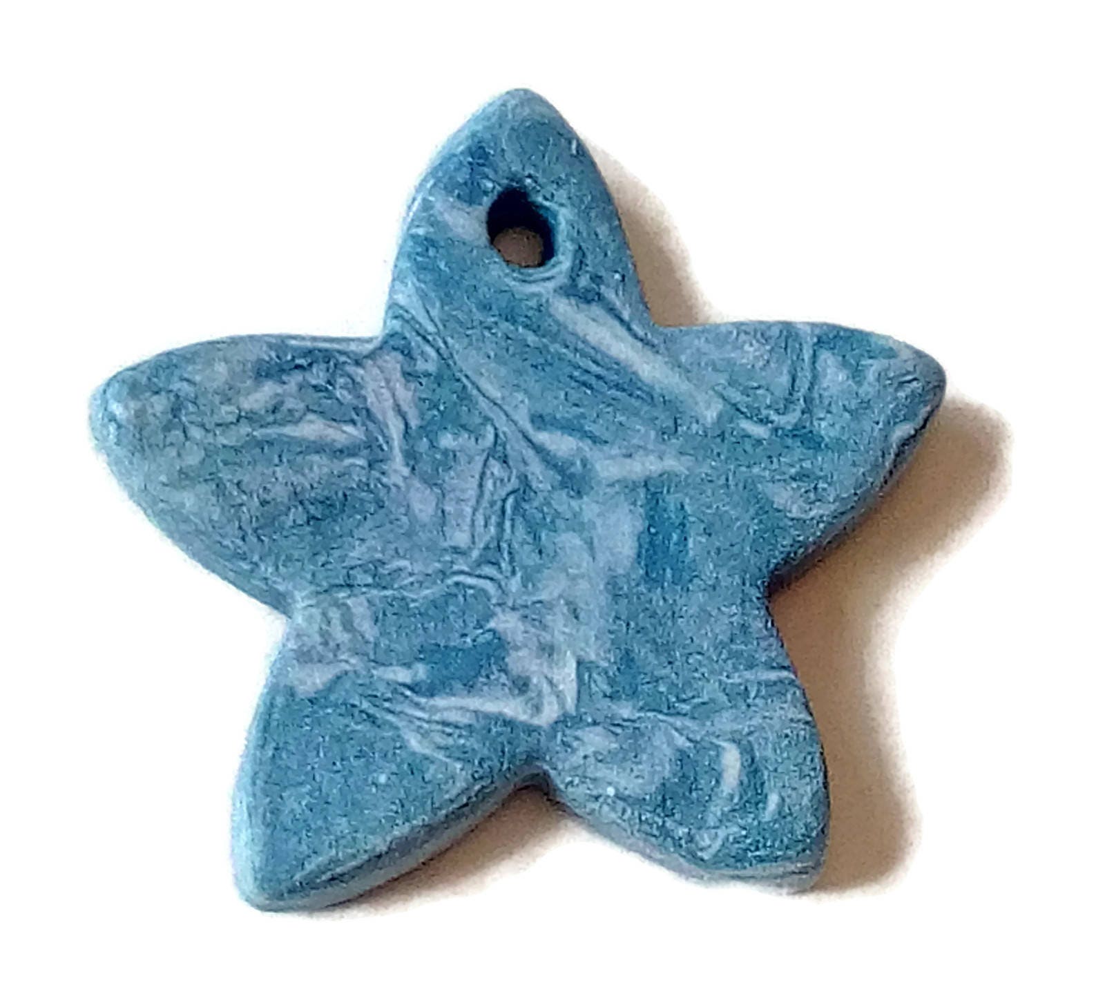 DESIGNER CHARMS, UNIQUE Jewelry Charms, Large Star Pendant, Handmade Ceramic Components, Custom Pendant Turquoise Blue, Clay Charms - Ceramica Ana Rafael