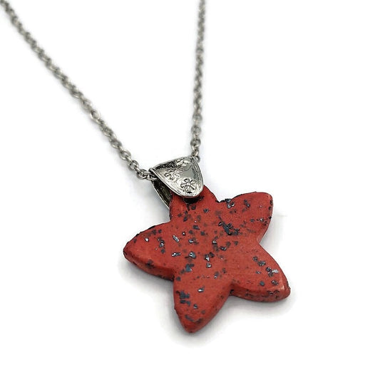Short Aesthetic Red Star Choker Necklace For Women, Small Sparkly Star Necklace, Mothers Day Gift from Daughter, Unique Gifts For Everyday Use - Ceramica Ana Rafael