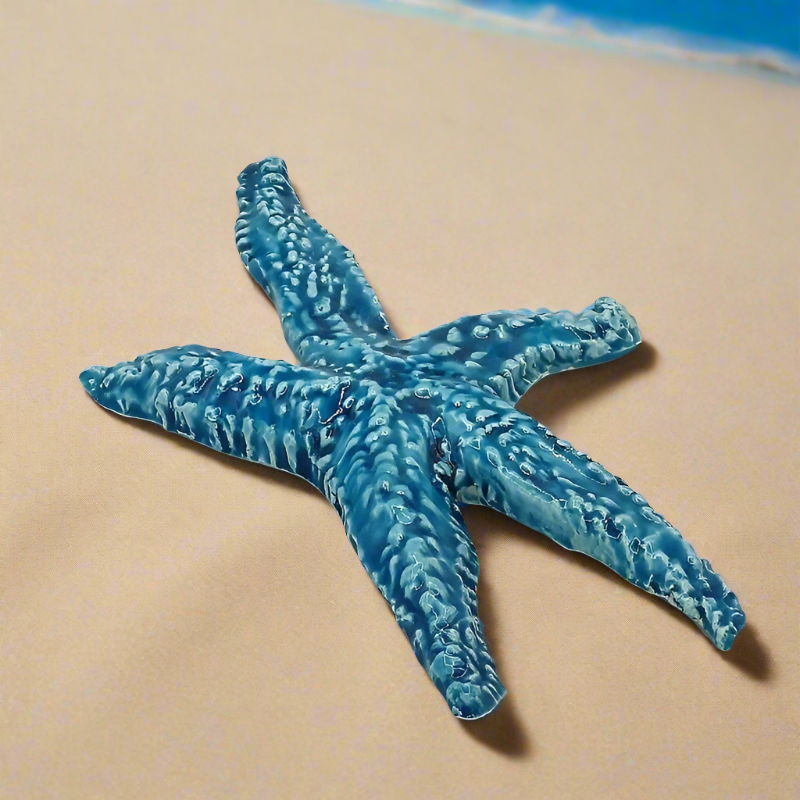 Azulejos de estrella de mar de cerámica hechos a mano, decoración de pared de estrella de mar, regalo de cumpleaños de nuera, regalo amante de la playa para mujeres, superventas