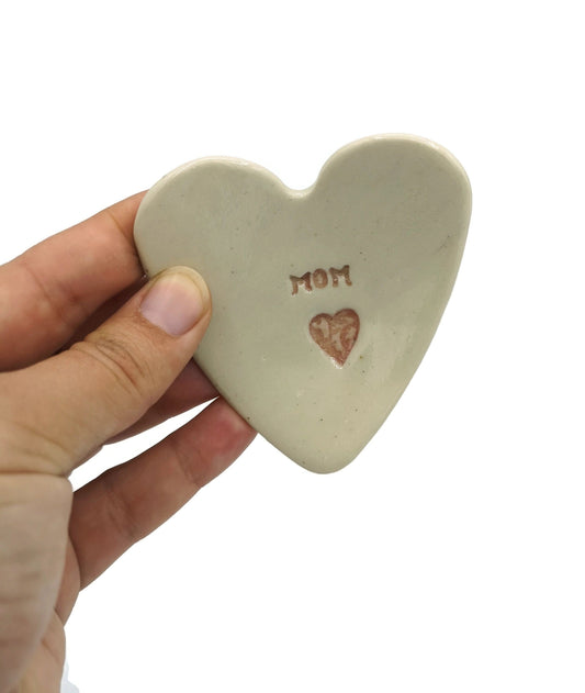 Heart Shape Trinket Bowl, Clay Dish Mothers Day Gift From Daughter, Ring Dish Mother In Law Gift, Mom Birhday Gift trending Now - Ceramica Ana Rafael