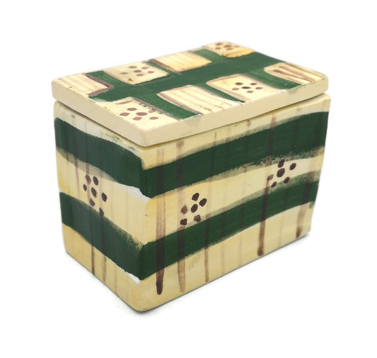 Handmade Ceramic Jewelry Box, Decorative Hand Painted Box With Lid, Green Keepsake Box For Treasures, Unique Gifts For Her - Ceramica Ana Rafael