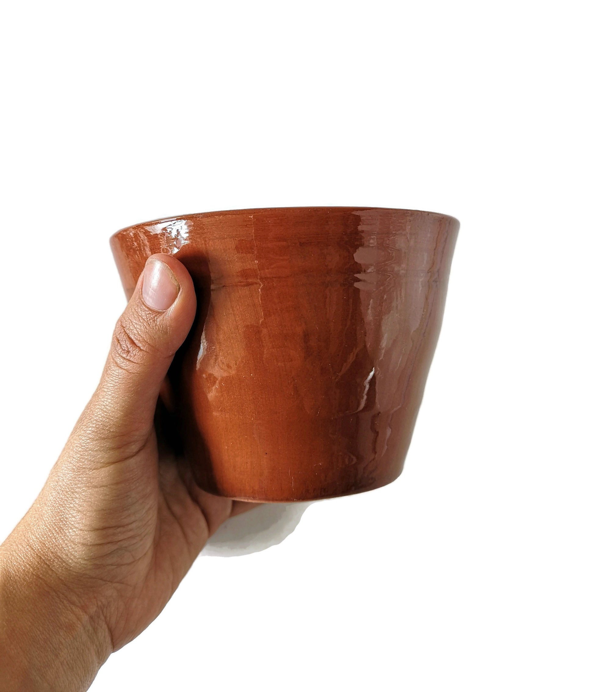 Handmade Ceramic Planter, Decorative Terracotta Cache Pot For Flowers, New Home Gift - Ceramica Ana Rafael