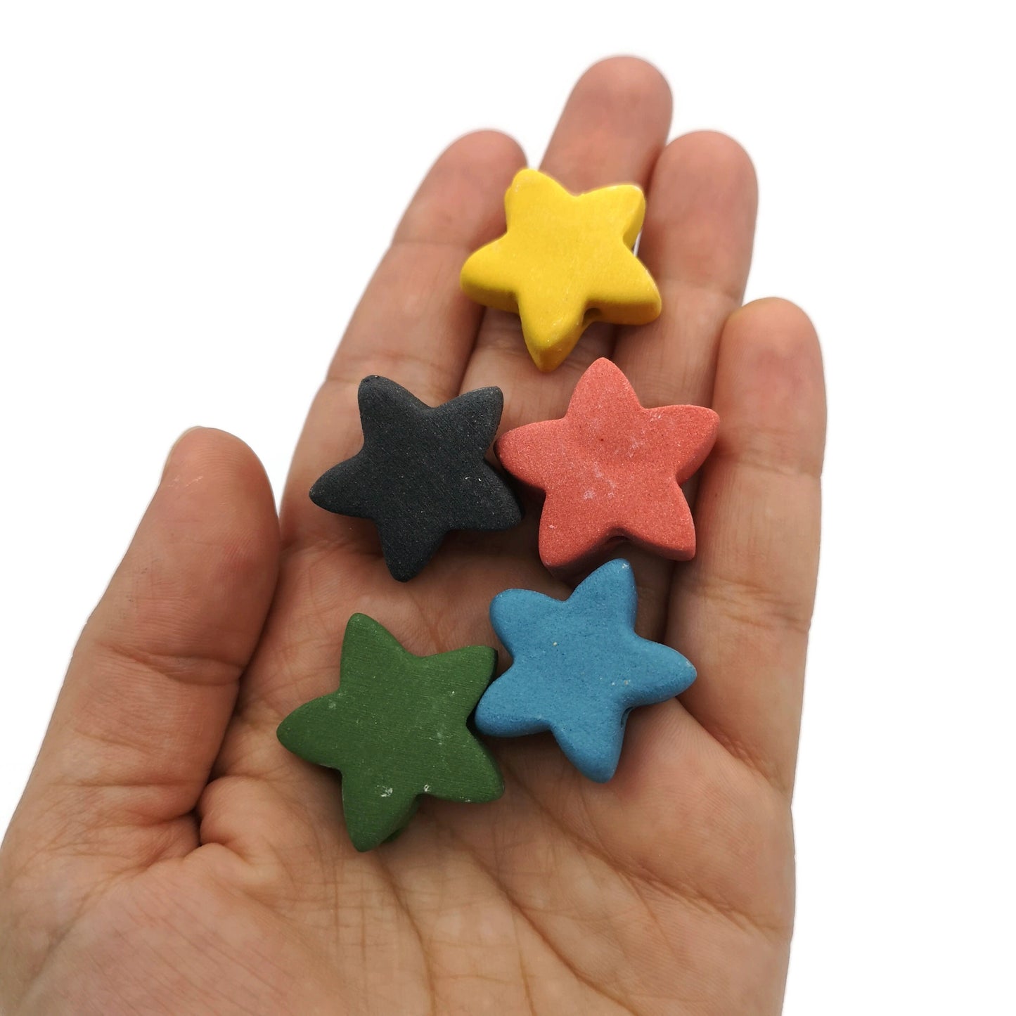 5Pc 25mm Extra Large Handmade Ceramic Star Beads For Jewelry Making, Assorted Clay Beads, Best Seling Items, Unique Decorative Macrame Beads - Ceramica Ana Rafael