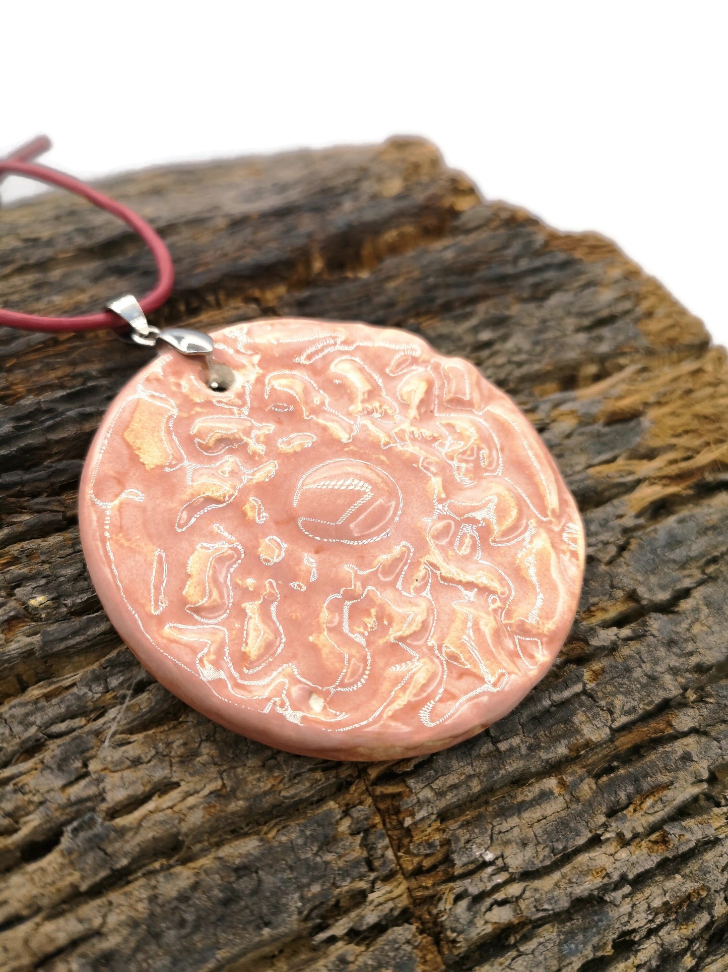 Extra Large Circle Pendant For Jewelry Making, Cute Clay Charm Necklace Pendant, Handmade Large Ceramic Pendant Gift For Friends - Ceramica Ana Rafael