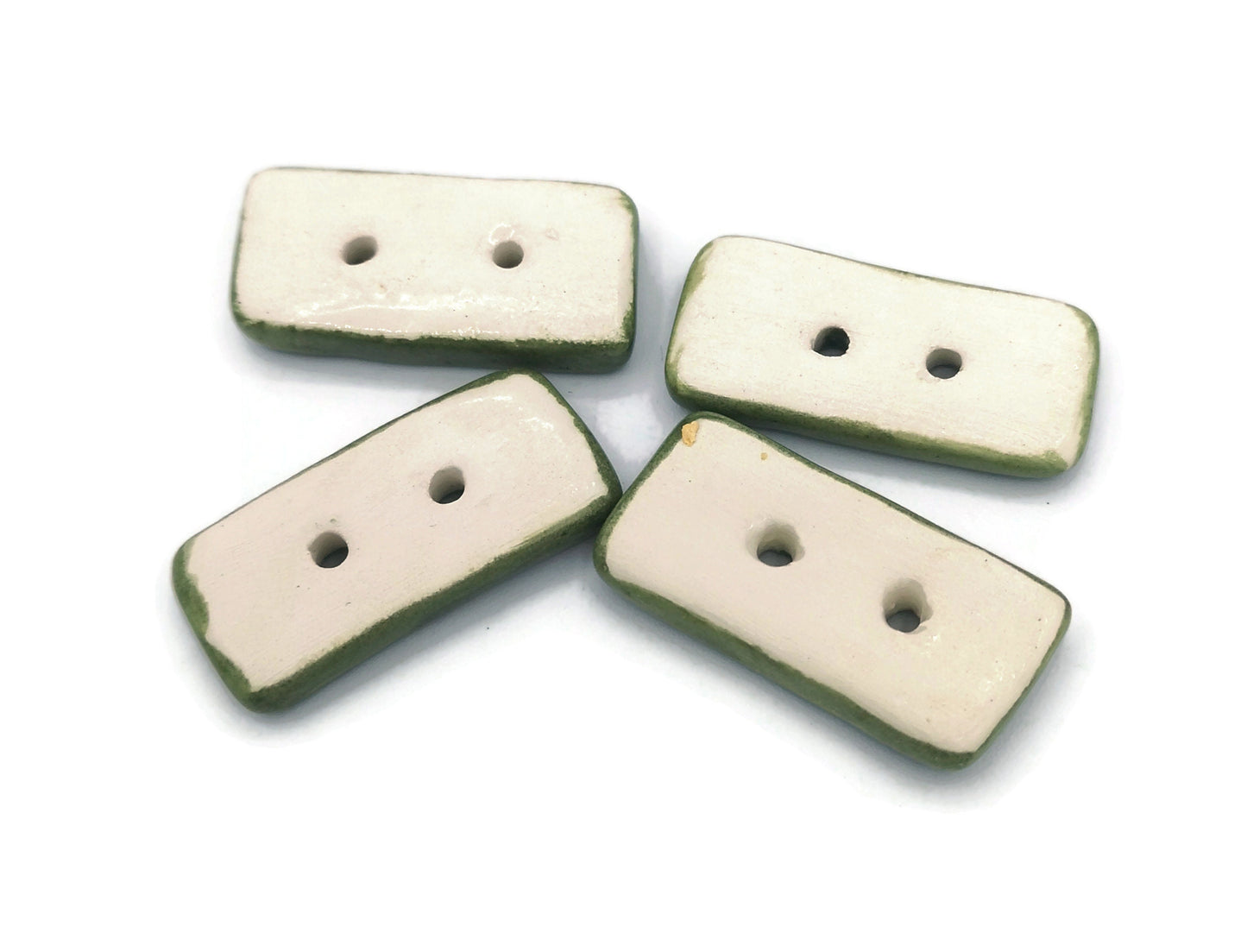 4Pc 40mm Handmade Ceramic Extra Large Buttons Rectangle Shape, Coat Button For Crafts, Fancy Jacket Buttons, Sewing Supplies And Notions - Ceramica Ana Rafael