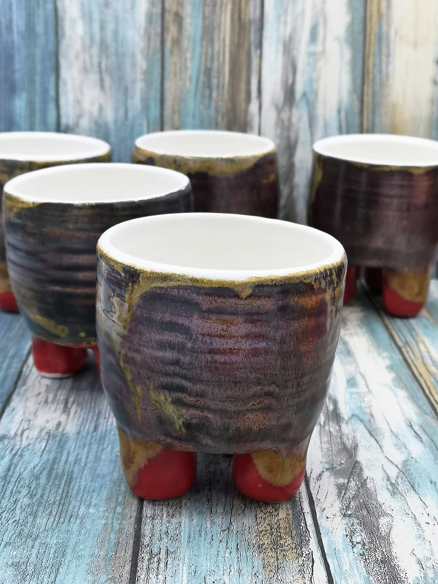 Reusable Coffee Cup, Handmade Ceramic Mug Modern, Large Handmade Hot Chocolate Fall Mug With Feet - Ceramica Ana Rafael