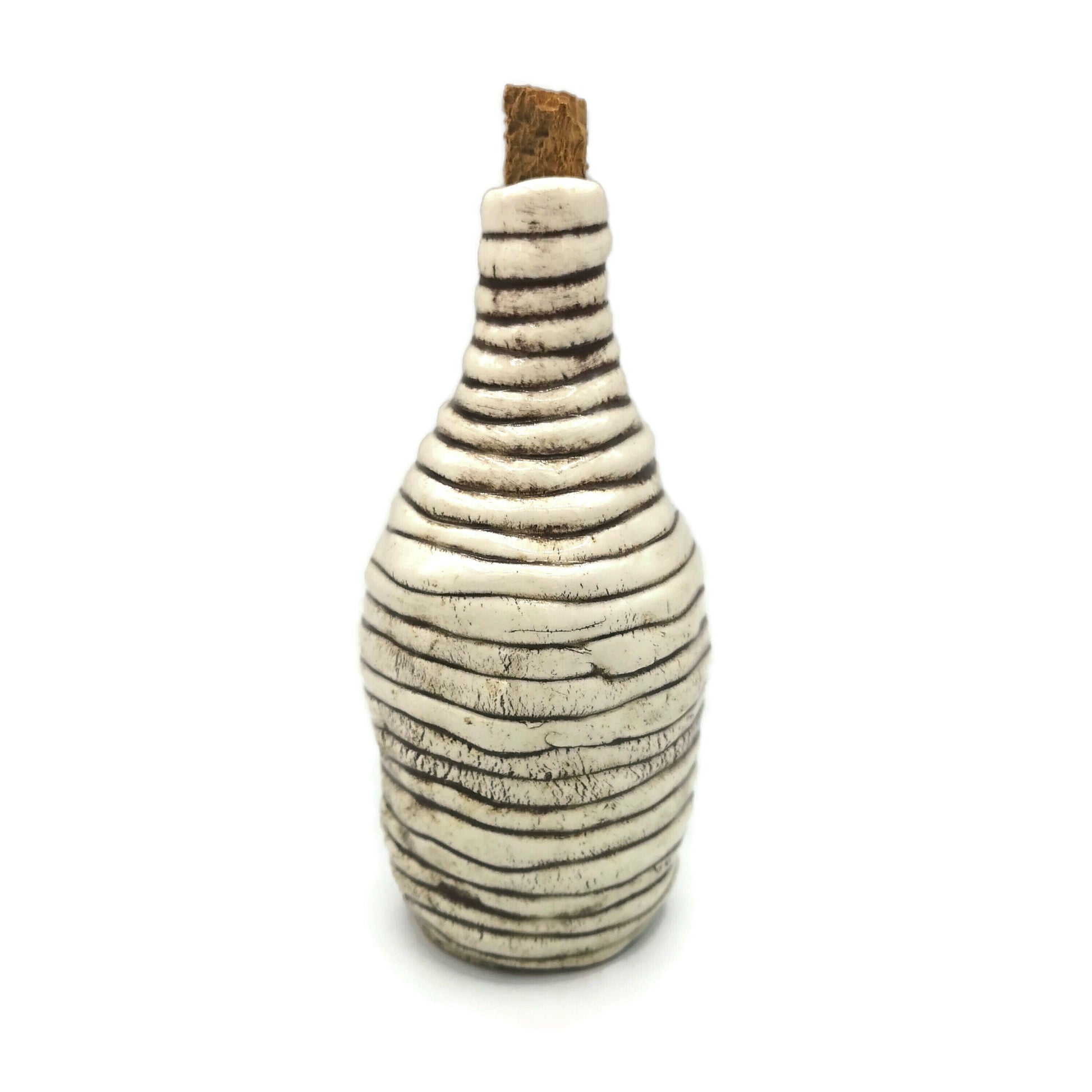 DECORATIVE BOTTLES, SMALL Ceramic Bottle With Cork, Host Gift, Housewarming Gift First Home - Ceramica Ana Rafael