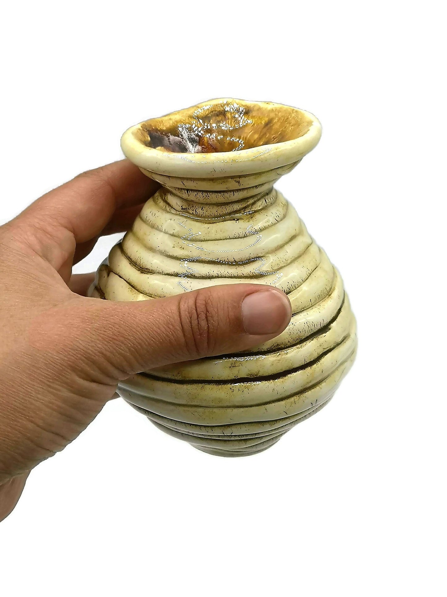 Handmade ceramic Vase, Textured Pottery Vase with Irregular Organic Shape, Abstract Sculpture Ceramic Vessel, Home Decor Gift Idea - Ceramica Ana Rafael