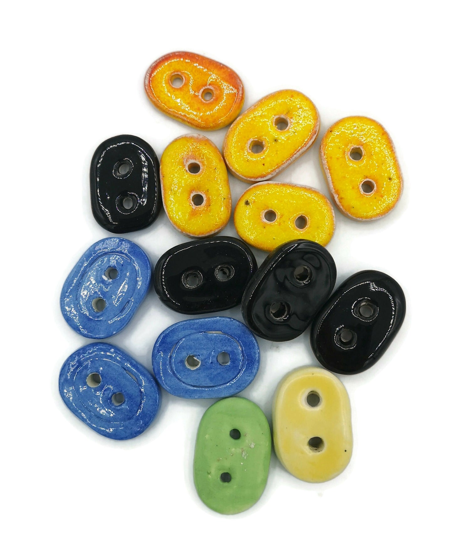Set Of 14 Unique Sewing Buttons, Elegant Upholstery Buttons, Sewing Supplies And Notions For Crafts Cute Lot For Jewelry Making - Ceramica Ana Rafael