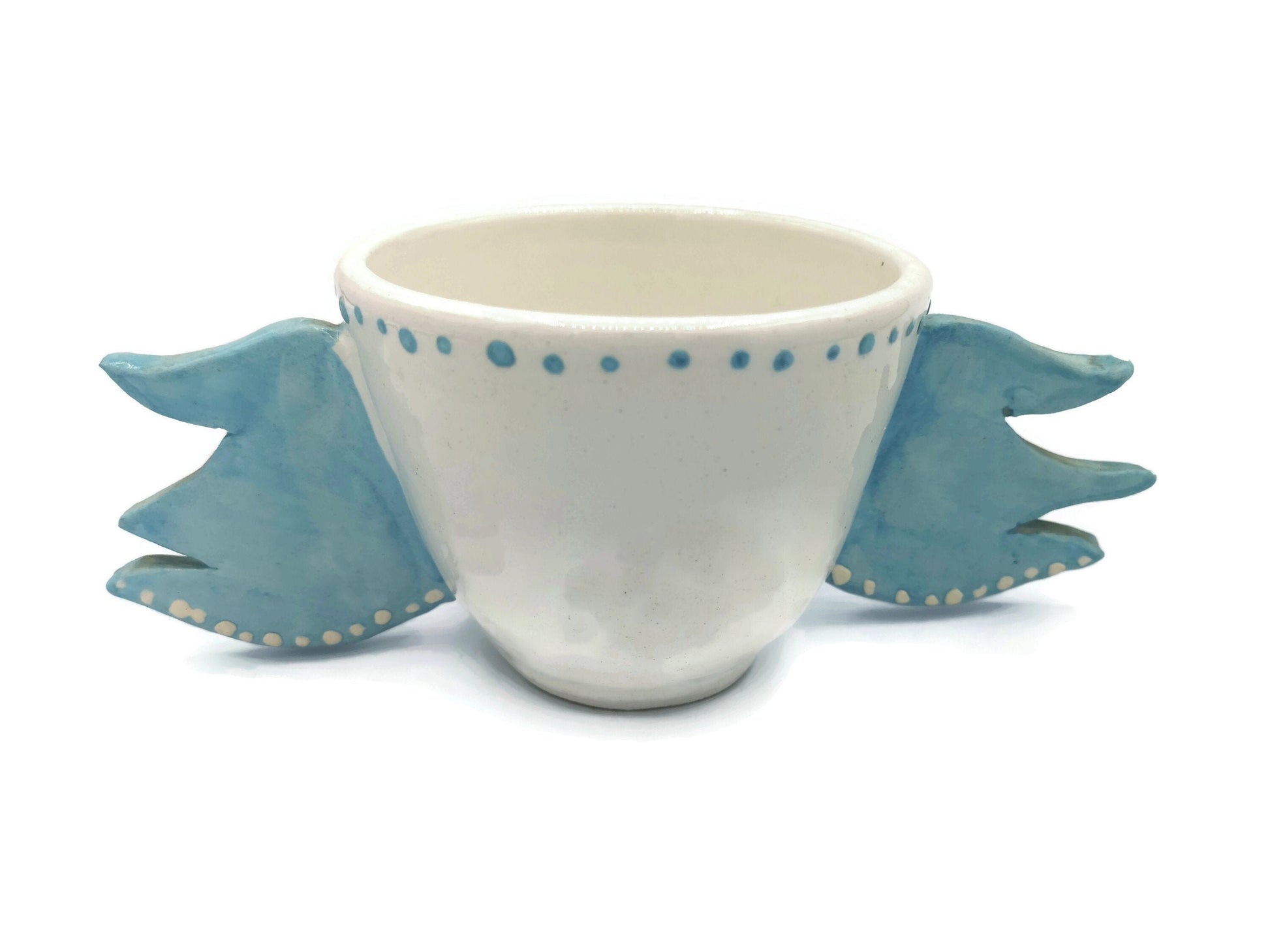Turquoise Blue Handmade Ceramic Mug With Unique Handles, Cute Coffee Mugs For Hot Chocolate, Best Friends Gift Idea, Large Pottery Mug - Ceramica Ana Rafael