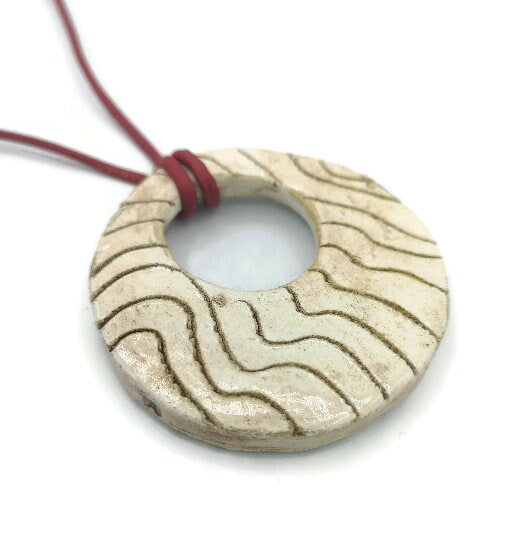 Large Statement Circle Pendant For Necklace Making, Clay Charms For Unique DIY Jewelry For Women, Handmade Ceramic Custom Bijou Supplies - Ceramica Ana Rafael