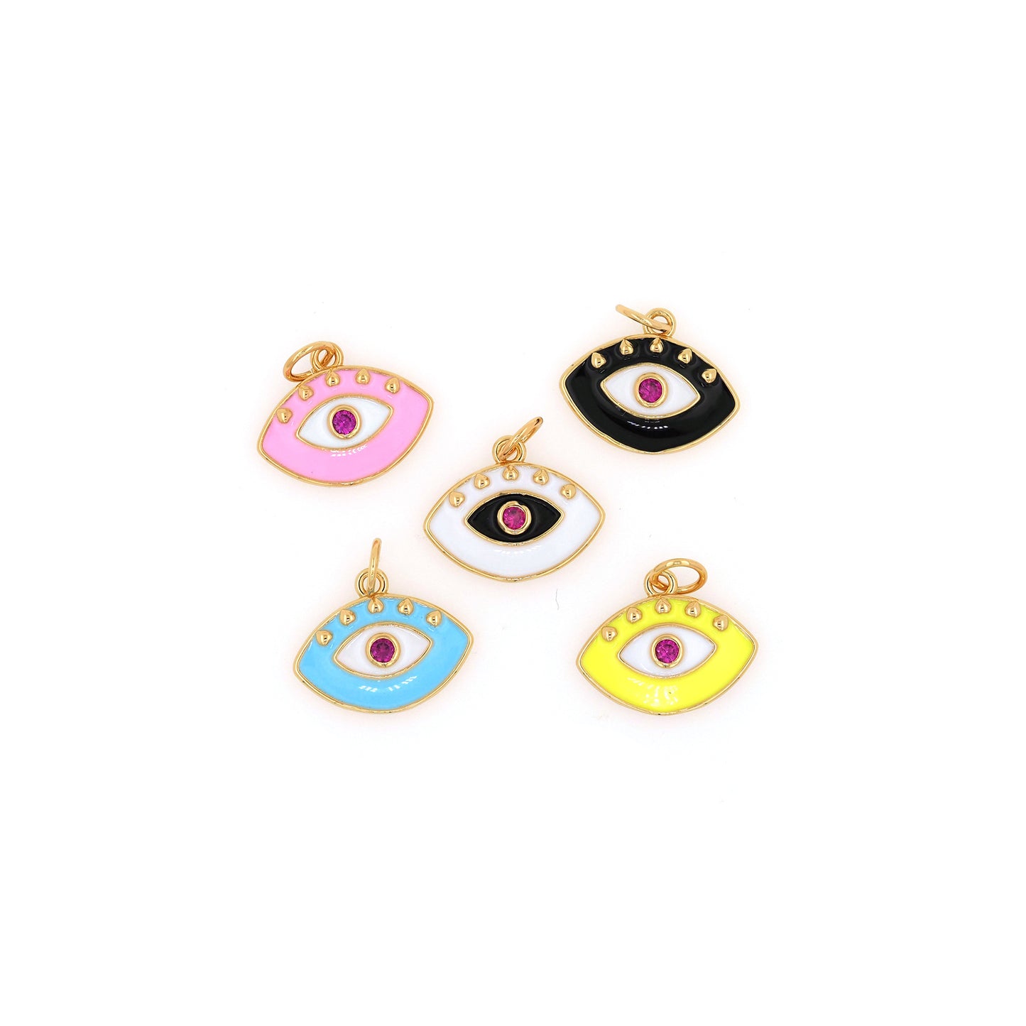 18K Gold Plated Evil Eye Charm – Pendant for Jewelry Making