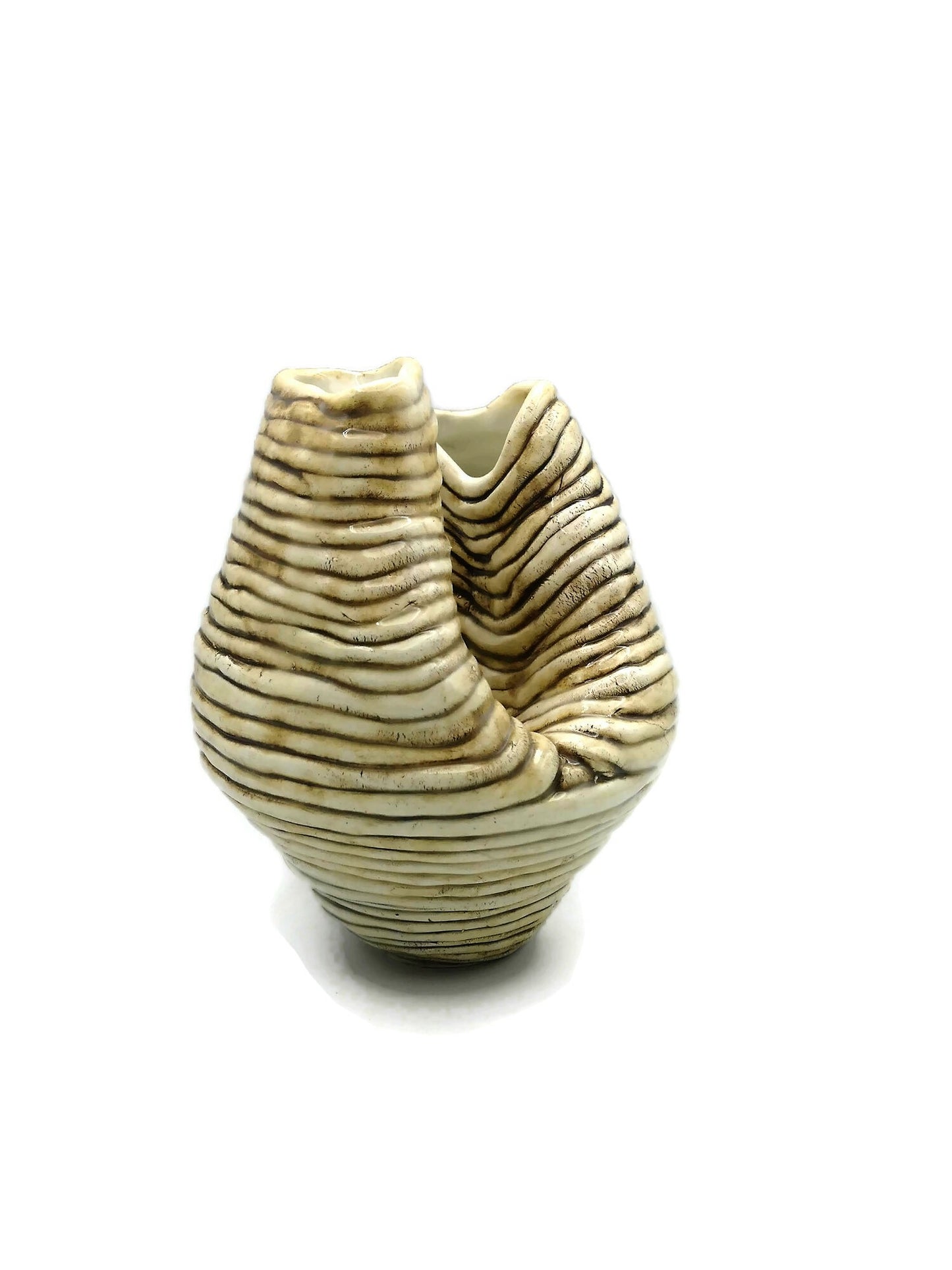 Sculptural Handmade Ceramic Vase, Pottery Vase Irregular Shape, Mom Birthday Gift, Mid Century Modern Abstract Sculpture Vessel - Ceramica Ana Rafael