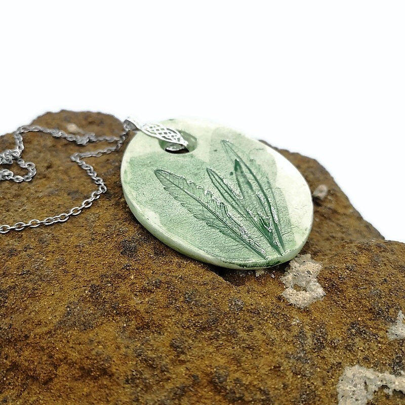 AESTHETIC NECKLACE, CERAMIC Jewelry, Hypoallergenic Vegan Necklace, Porcelain Pendant, Plant Mom Gift, Mothers Day Gift From Daughter - Ceramica Ana Rafael