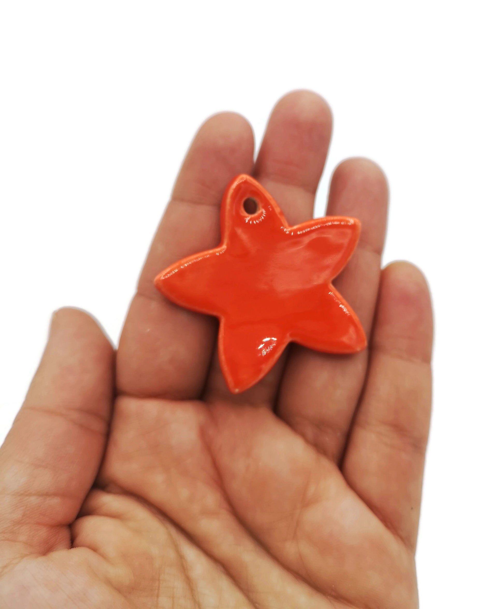 CUTE CLAY CHARM, Decorative Necklace Pendant, Handmade Star Shape Pendant For Jewelry Unique Gift For Mom - Ceramica Ana Rafael