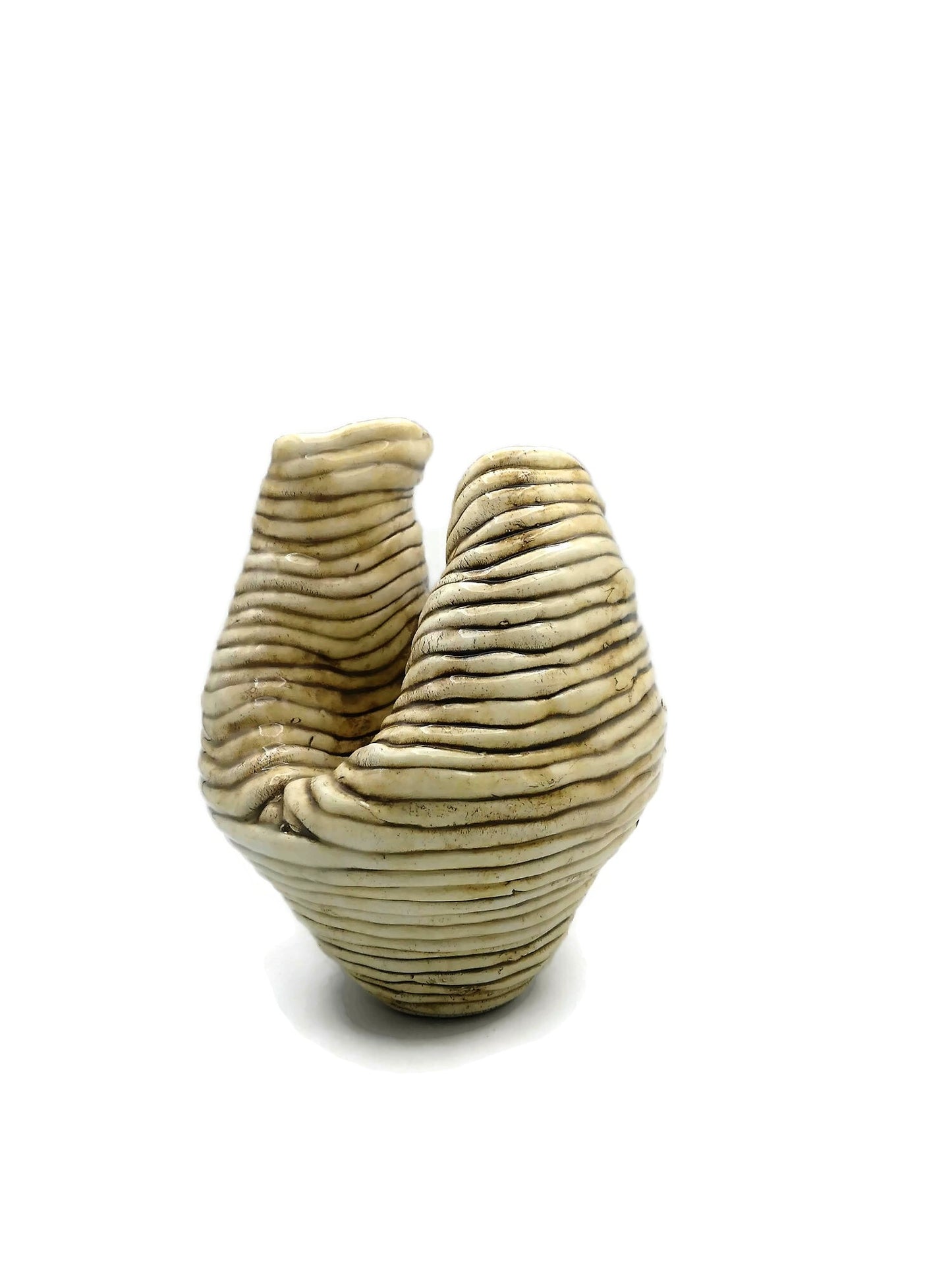 Sculptural Handmade Ceramic Vase, Pottery Vase Irregular Shape, Mom Birthday Gift, Mid Century Modern Abstract Sculpture Vessel - Ceramica Ana Rafael
