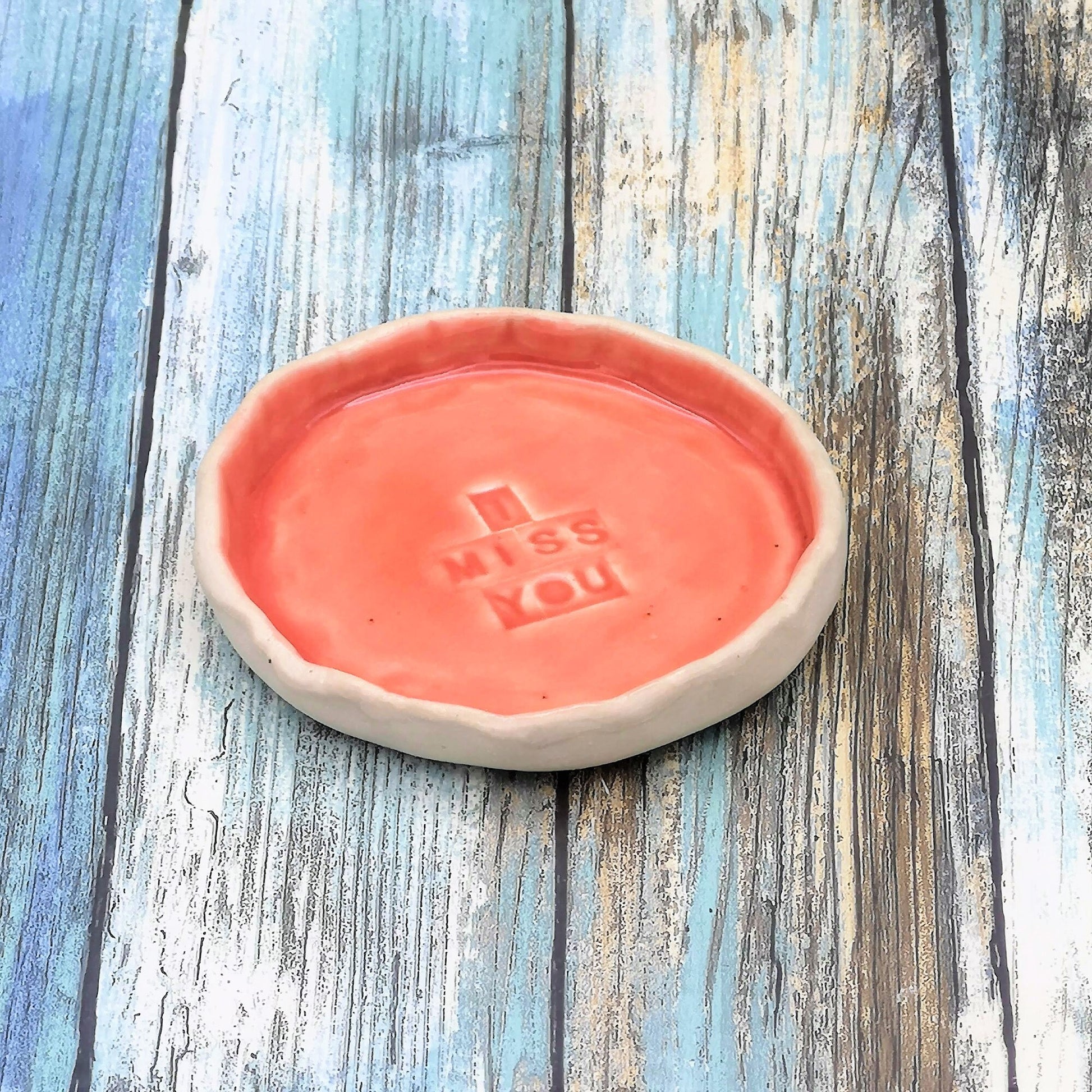 Handmade Ceramic Ring Holder Dish, Ring Organizer, Custom Jewelry Dish I Miss You Gift, Small Trinket Tray, Key Dish, Soap Dish, Candy Dish - Ceramica Ana Rafael