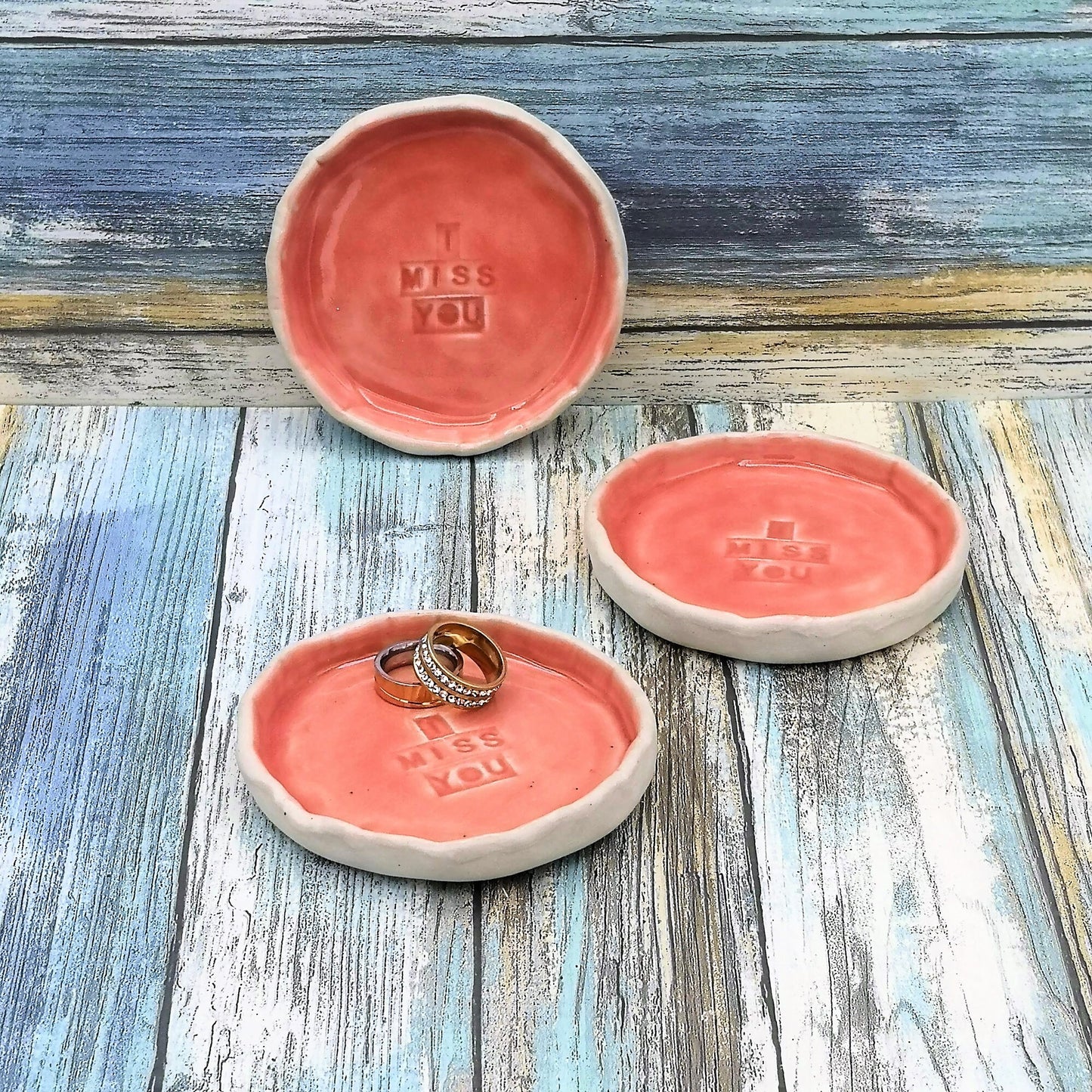 Handmade Ceramic Ring Holder Dish, Ring Organizer, Custom Jewelry Dish I Miss You Gift, Small Trinket Tray, Key Dish, Soap Dish, Candy Dish - Ceramica Ana Rafael