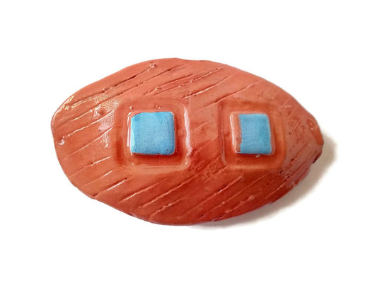 Handmade Ceramic Red and Blue Hair Clip For Women, Best Gifts For Her, Large Hair Barrette, Birthday Gift Idea, Minimalist Hair Clip - Ceramica Ana Rafael