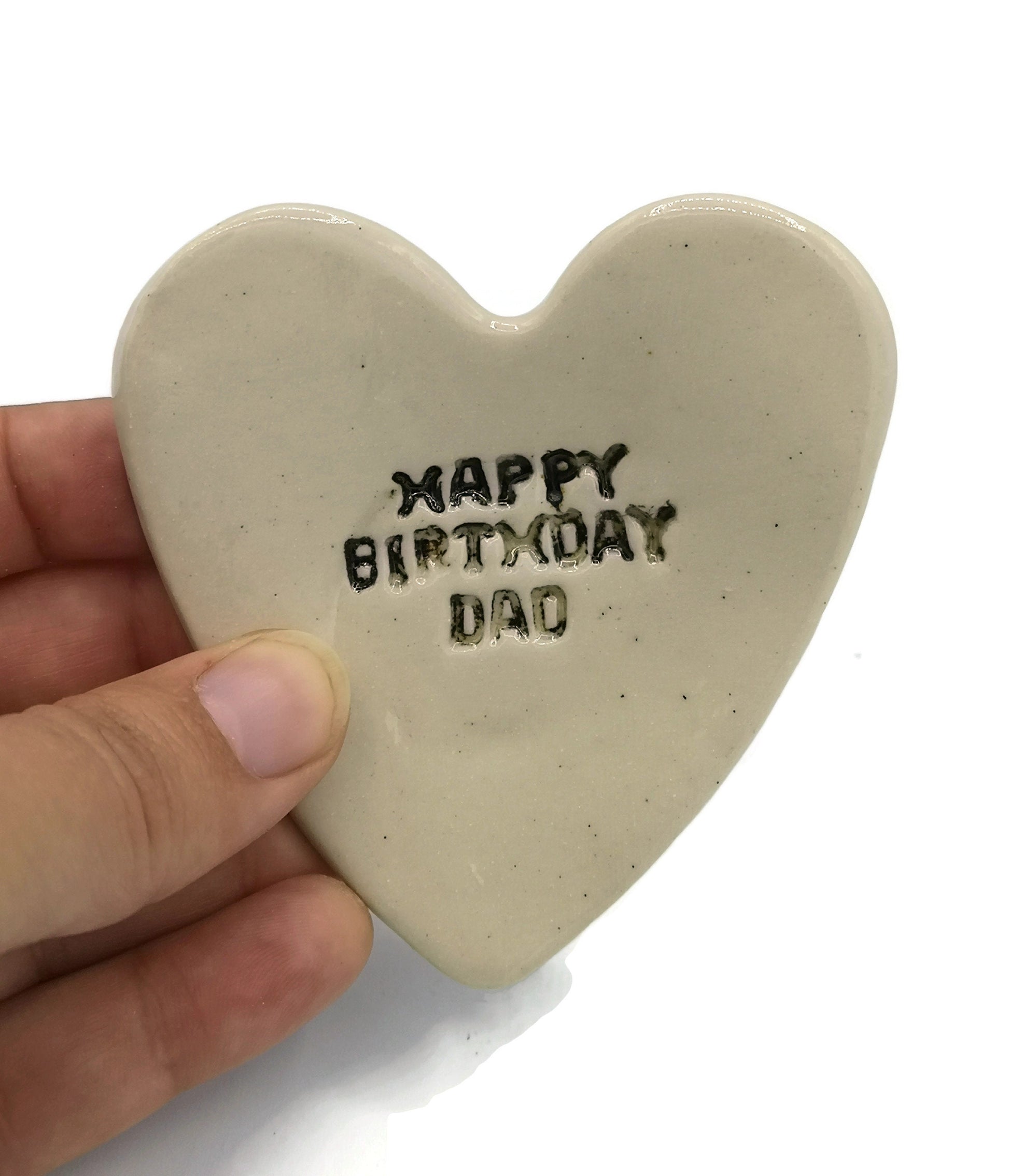 Handmade Ceramic Ring Holder Heart Shaped, Clay Trinket Dish, Step Dad Gift From Son, Ring Dish Trending Now, Best Seller Dad Birthday Gift - Ceramica Ana Rafael