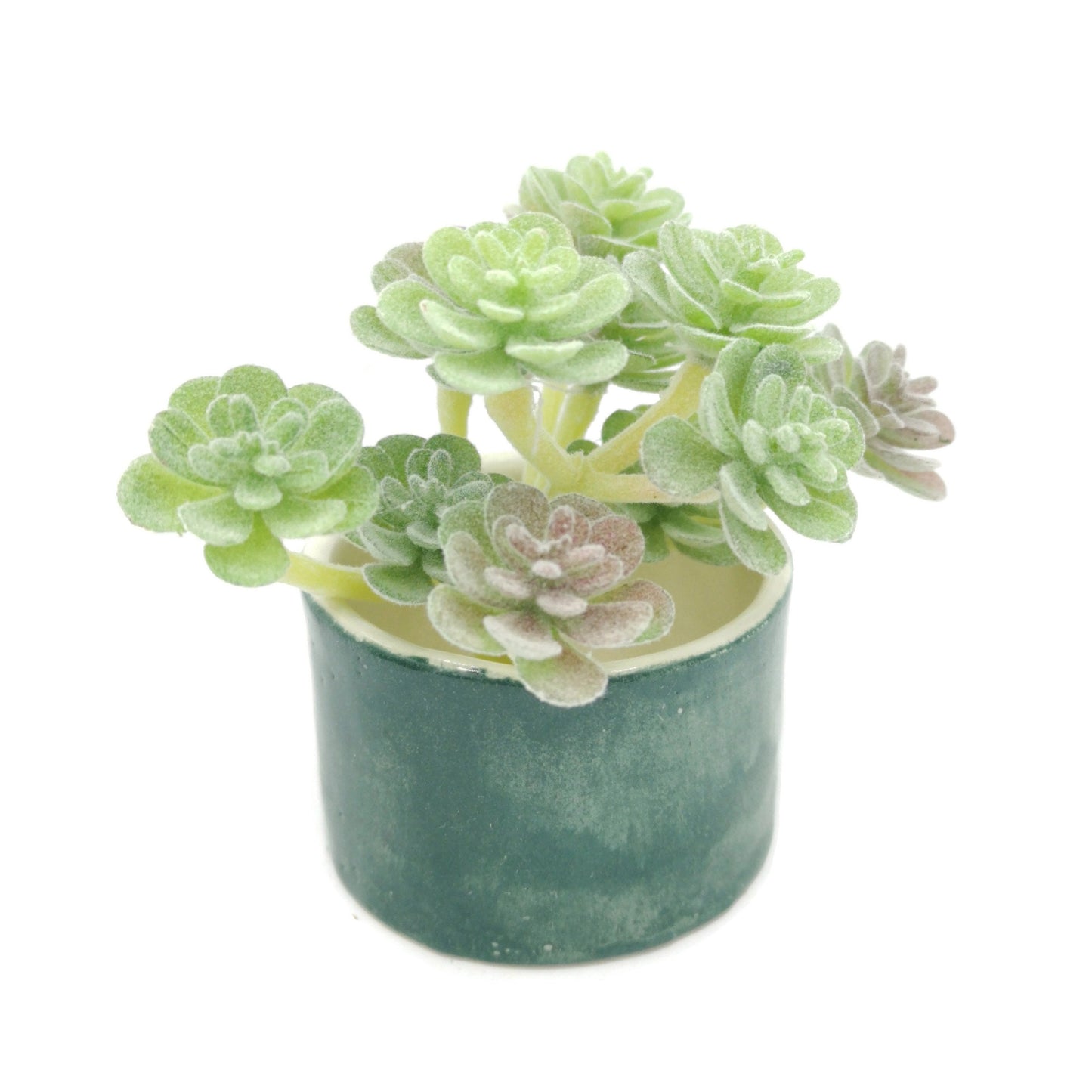 Handmade Ceramic Planter, Small Green Vase for Cactus or Succulents, Mom Birthday Gift From Daughter, Office Desk Accessories For Women - Ceramica Ana Rafael