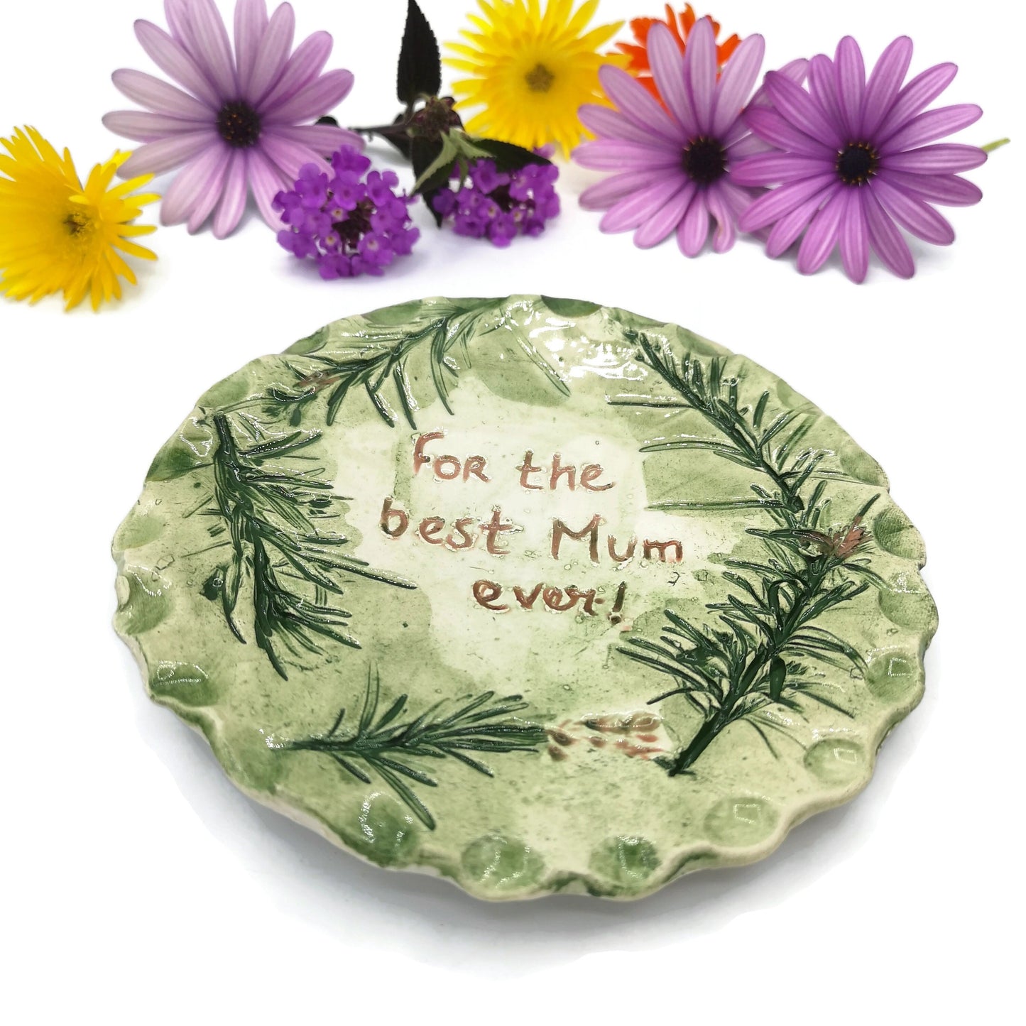 ceramic trinket dish clay, leaf ring dish, best mom ever gift, mothers day gift from daughter, mom birthday gift from son, step mom gift - Ceramica Ana Rafael