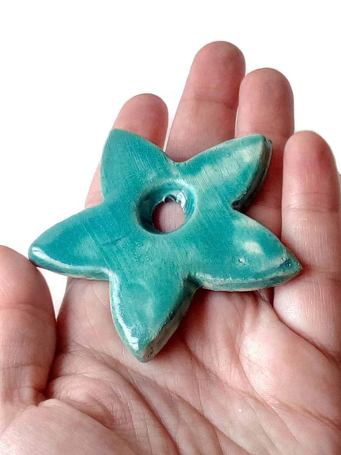 Unique Clay Charms For Unique Jewelry Making, Abstract Handmade Ceramic, Cool Random Large Star Pendant Necklace - Ceramica Ana Rafael