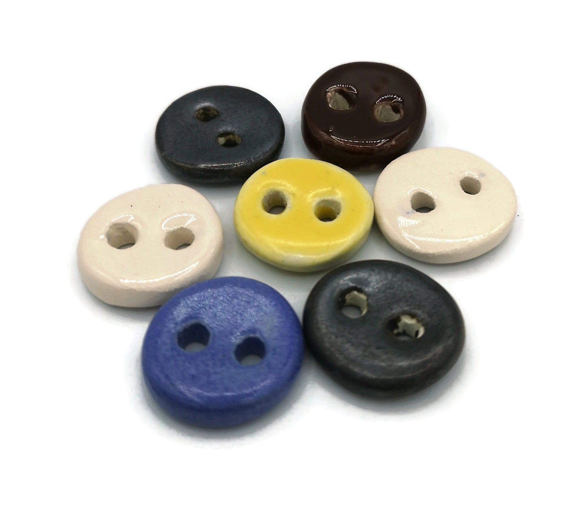 Unique Buttons Set Of 7, Novelty Theme Buttons, Clay Buttons Custom, Flat Buttons Lot, Best Sellers Sewing Supplies And Notions Round Button - Ceramica Ana Rafael