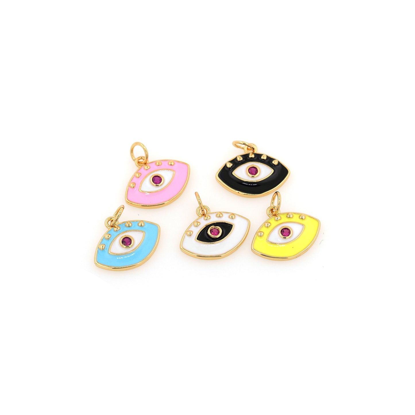 18K Gold Plated Evil Eye Charm – Pendant for Jewelry Making