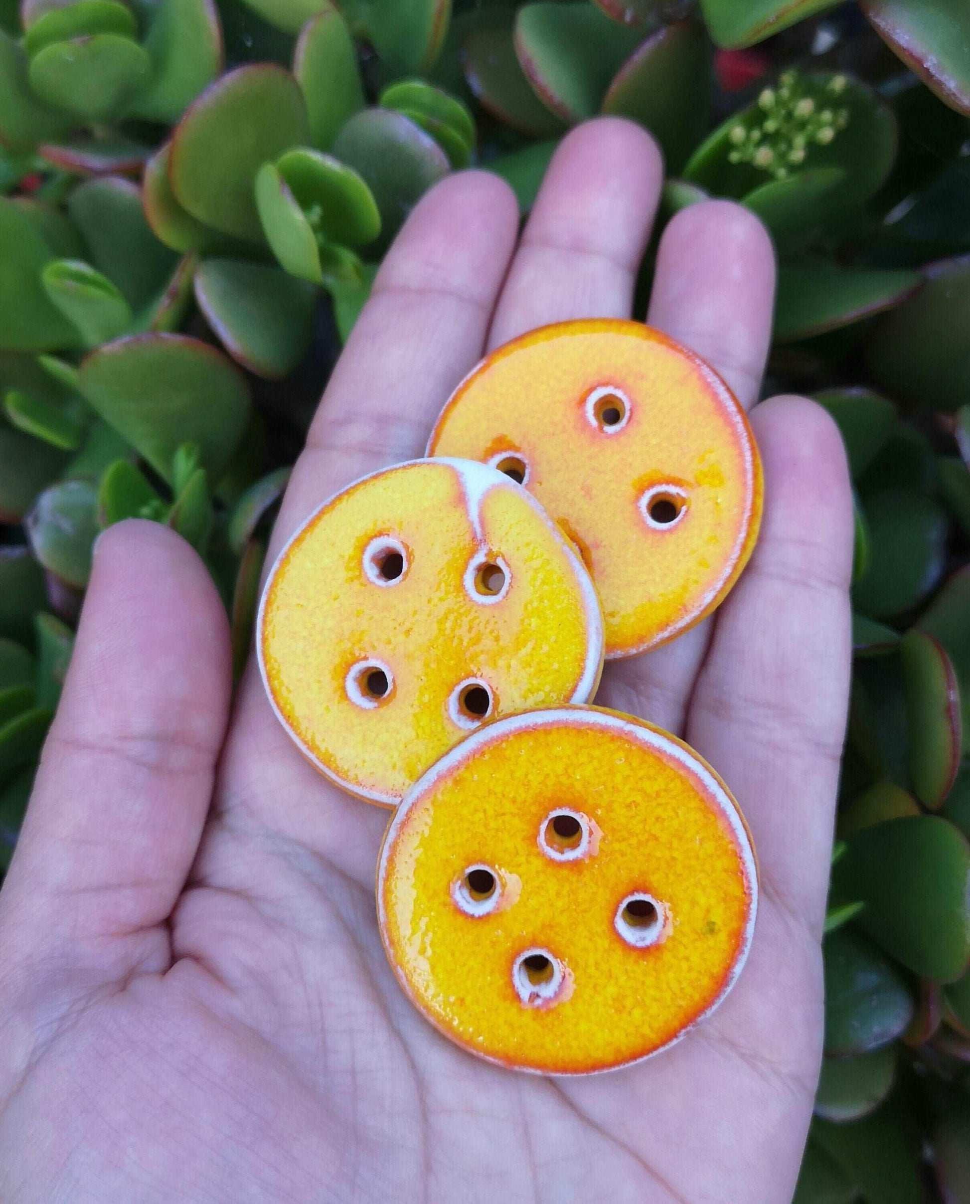 1Pc Extra Large Sewing Buttons Handmade Ceramic Novelty Buttons 40mm, Unique Round Buttons For Coat