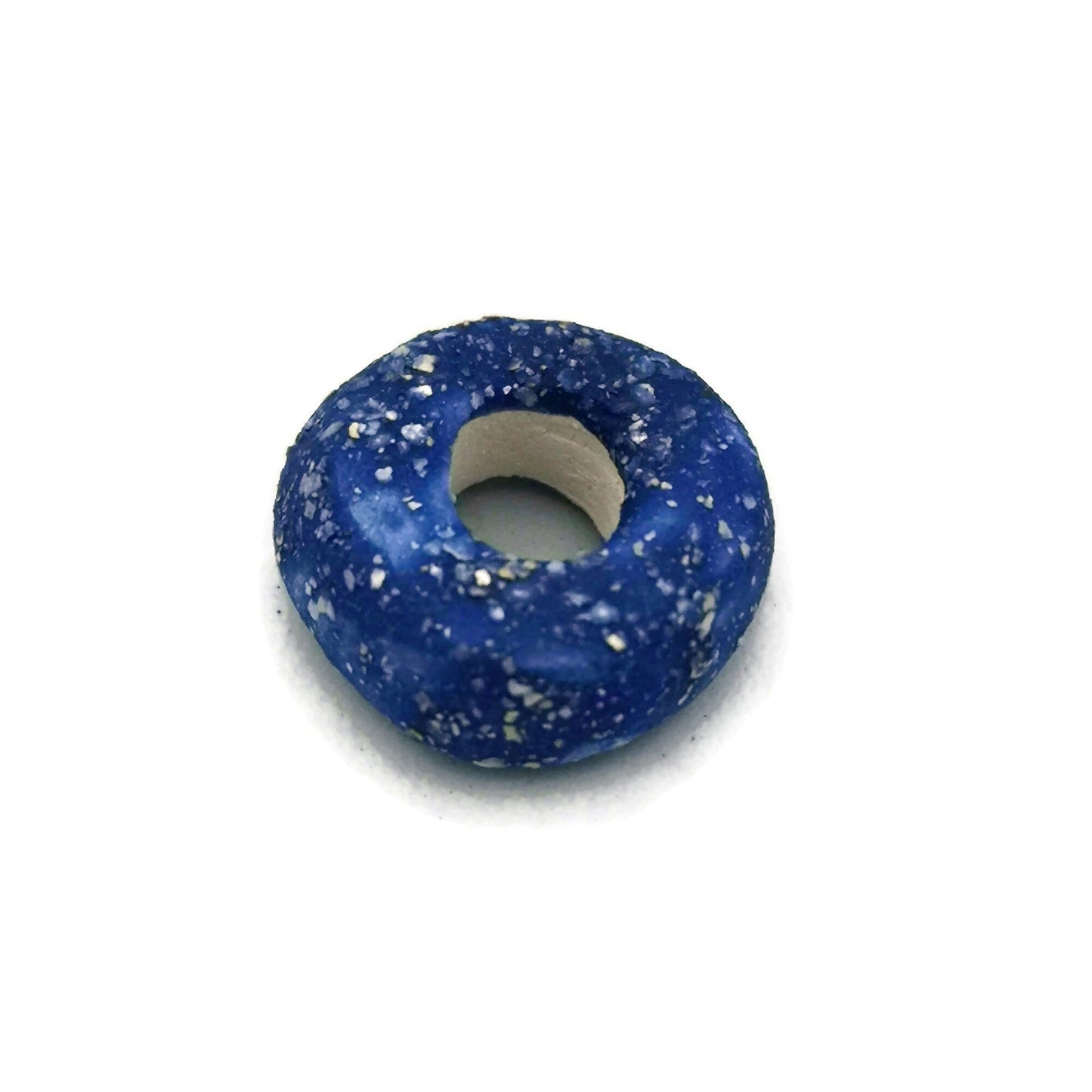 7 Pcs Clay Beads Large Hole, Handmade Ceramic Beads Jewelry Making, Porcelain Dreadlock Beads, Unique Donut Bead Unusual - Ceramica Ana Rafael