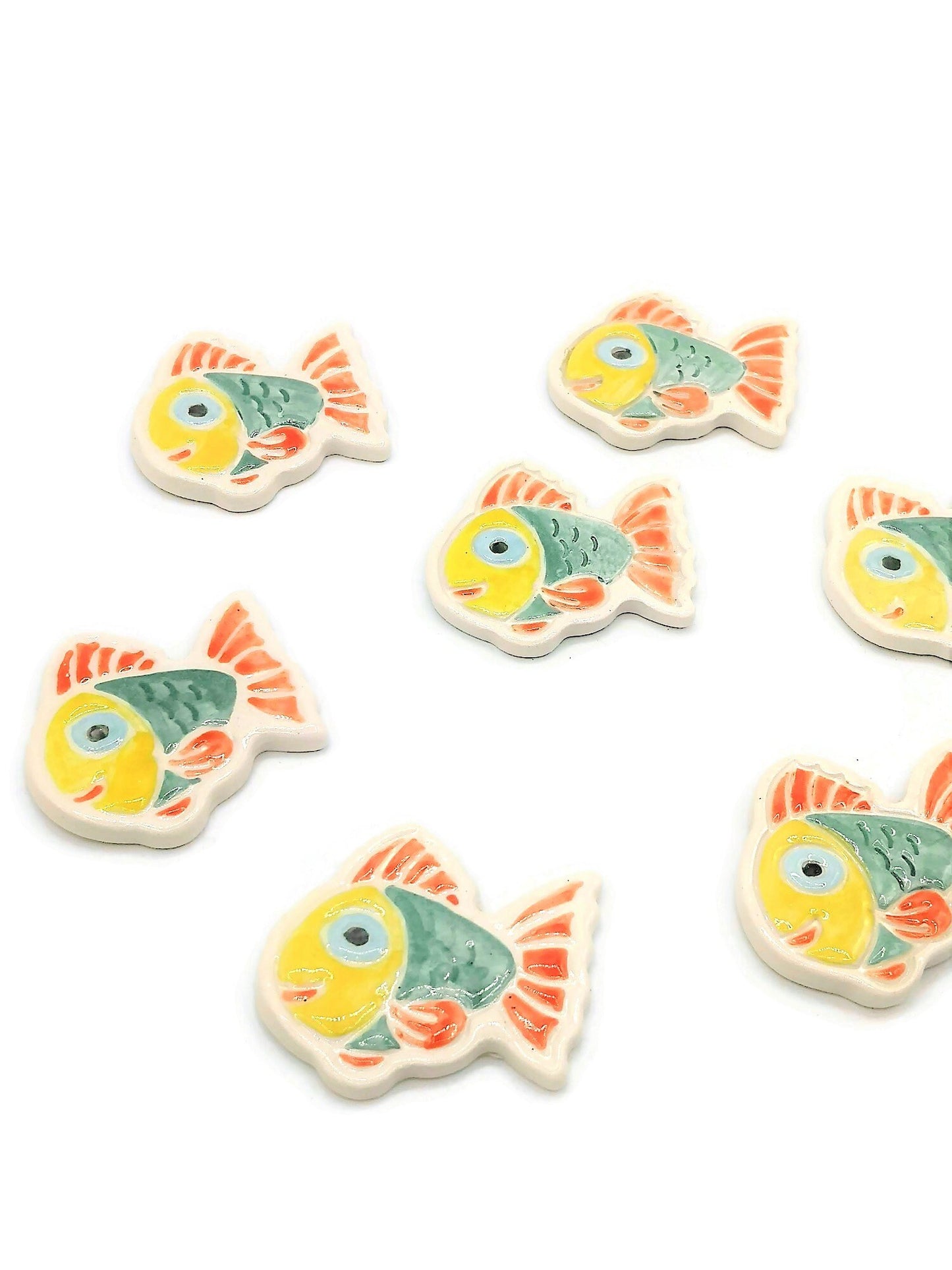 Handmade Ceramic Fish Magnet, Colorful Refrigerator Magnet, Beach Fridge Magnet Cute For Decoration, Housewarming Gift First Home - Ceramica Ana Rafael