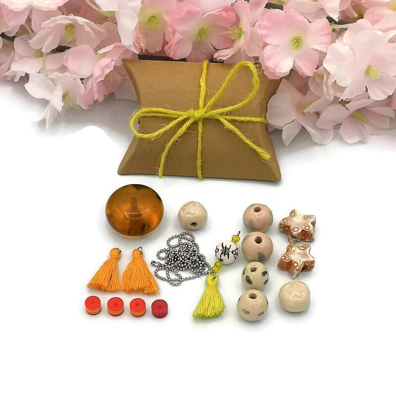 NECKLACE MAKING KIT, Jewelry Kit For Teens, Necklace Kits, Jewelry Starter Kit, Cheer Up Gift, Teenage Girl Gift, Stocking Stuffers - Ceramica Ana Rafael