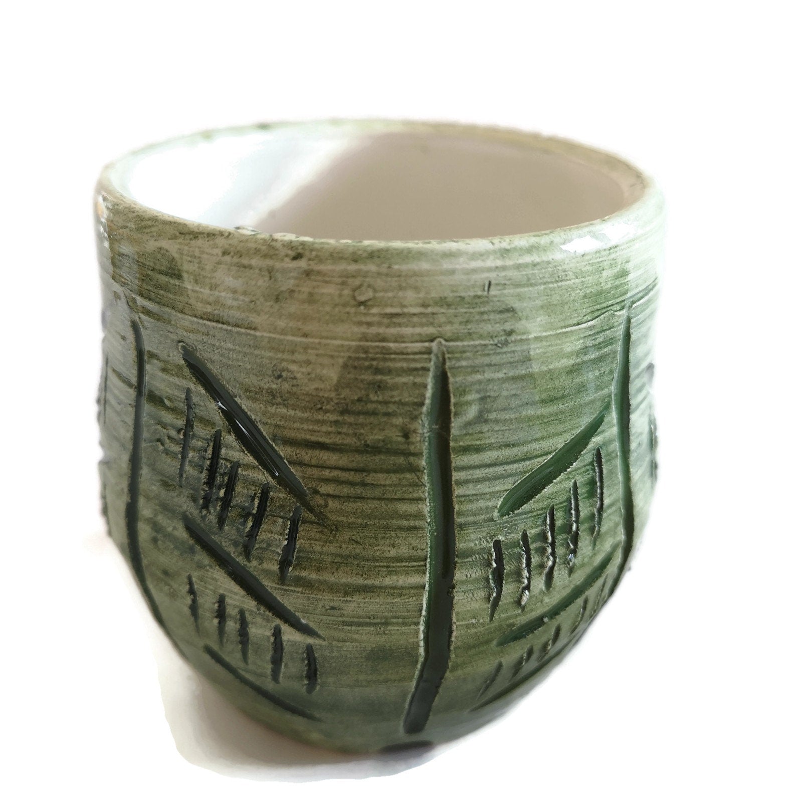 CERAMIC UTENSIL HOLDER For Kitchen Counter, Modern Organizers, Cache Pot Planter Ceramic Vase - Ceramica Ana Rafael