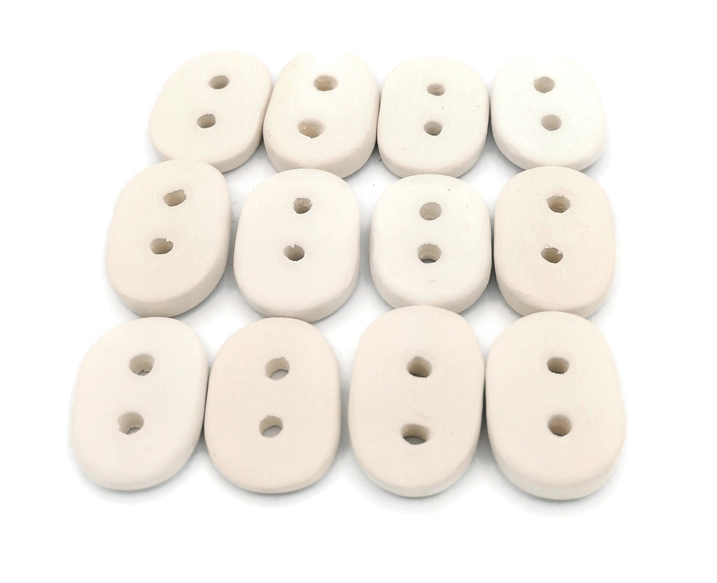 BLANK BUTTONS, CERAMIC Bisque Buttons Ready To Paint, 12 Pcs Large Buttons, Unpainted Coat Buttons, Handmade Sewing Supplies And Notions - Ceramica Ana Rafael
