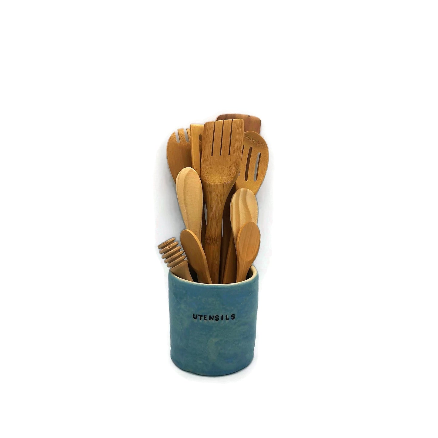 Handmade Ceramic Utensil Holder For Kitchen Wooden Utensils, Housewarming Gift First Home, Best Seller Ceramic Vase Crock New Apartment Gift - Ceramica Ana Rafael