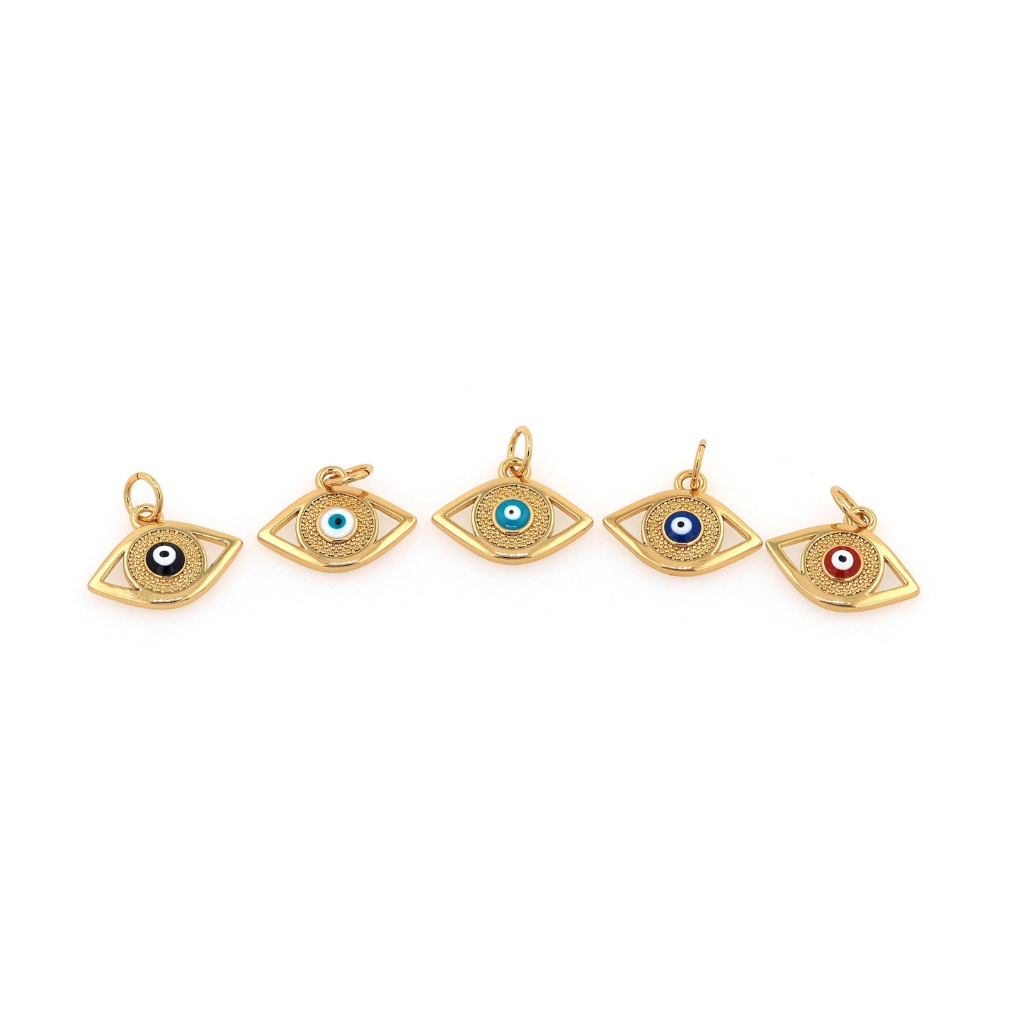 18K Gold Plated Evil Eye Charm – Pendant for Jewelry Making