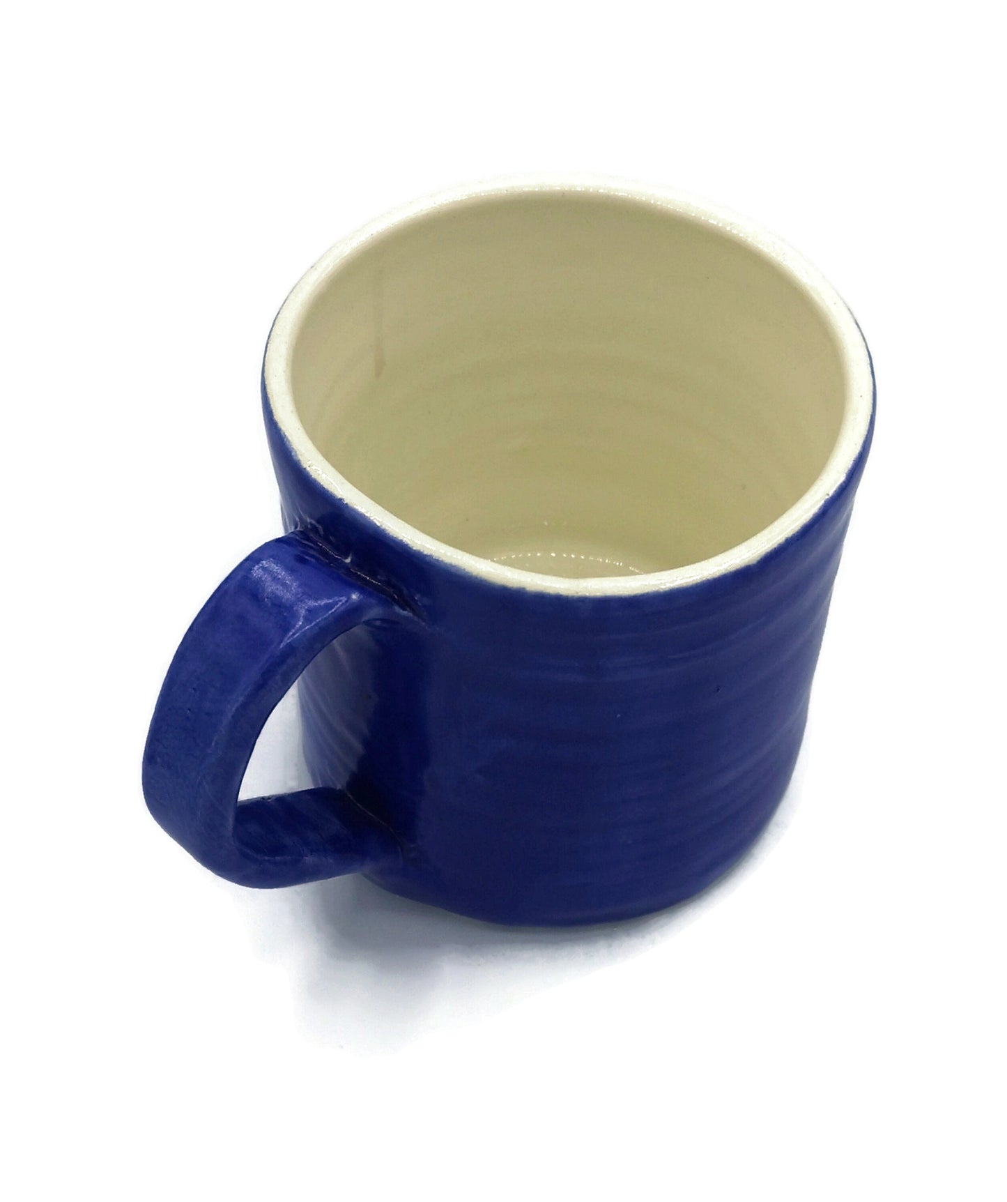 Large Handmade Ceramic Mug, Royal Blue Pottery Cool Coffee Mugs, Unique Coffee Lover Gift For Men Who Have Everything - Ceramica Ana Rafael