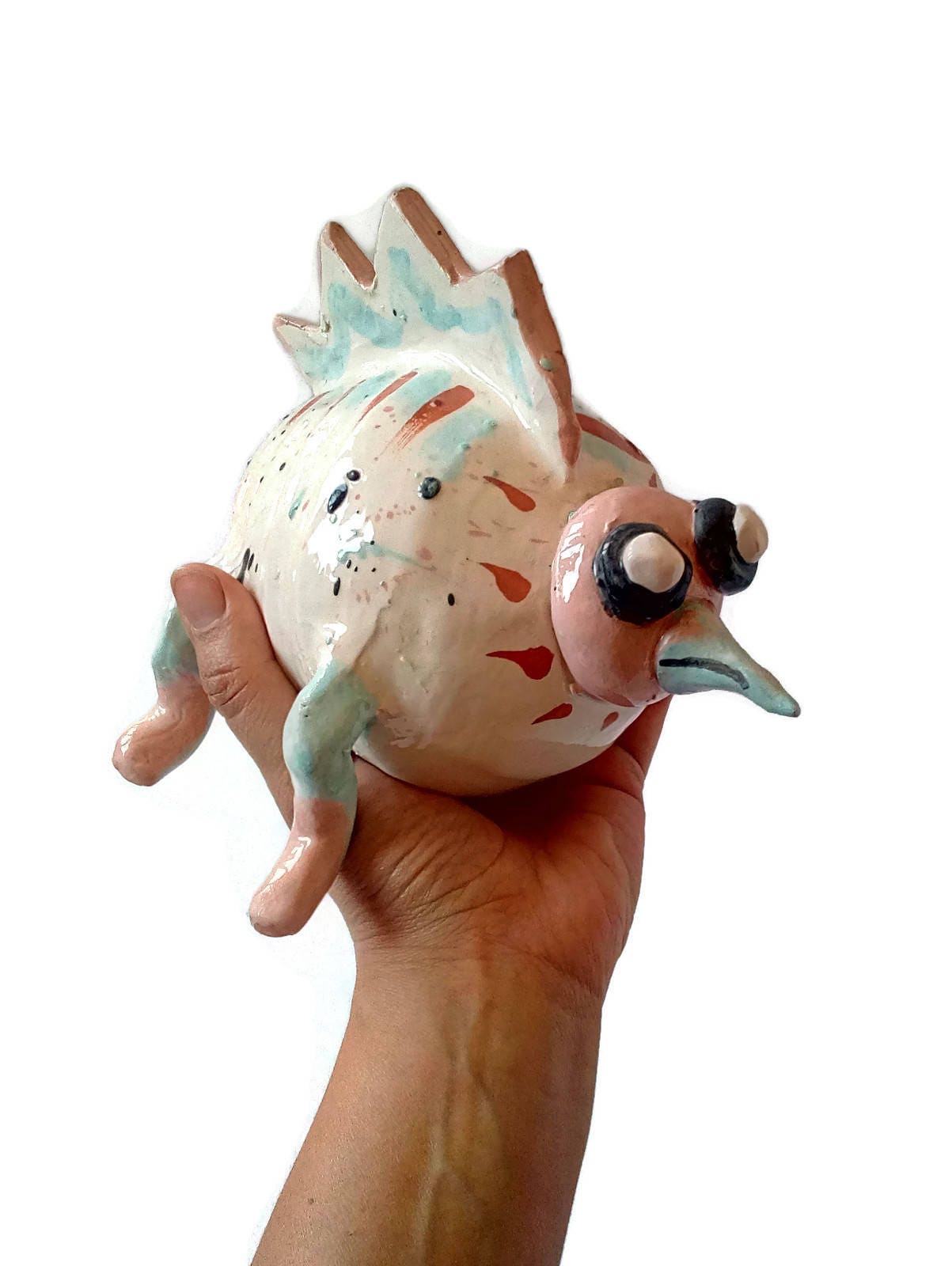 WEIRD SCULPTURE, CERAMIC Sculpture Modern, Unique 9th Anniversary Gift, Handmade Pottery Animal Figurine - Ceramica Ana Rafael