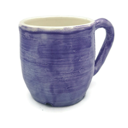 Large Handmade Ceramic Coffee Mug, Reusable Coffee Cup, Modern Unique Coffee Cup, Coffee Lovers Gift For Him, Purple Pottery Mug 300 ml - Ceramica Ana Rafael