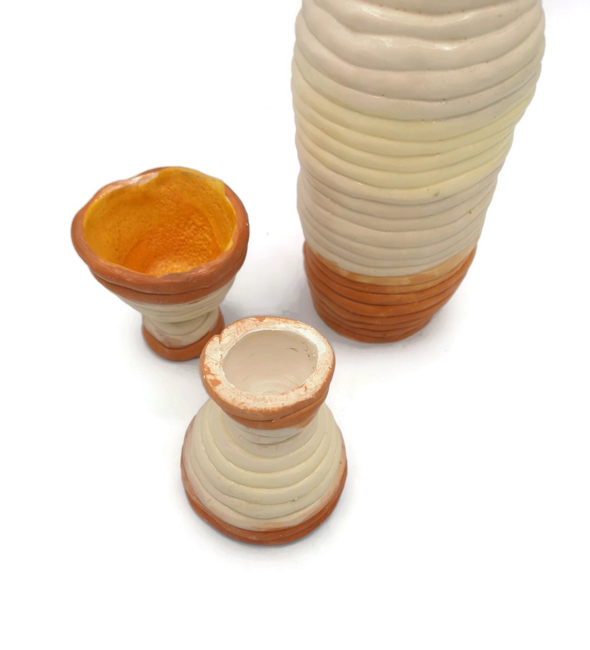 Decorative Shot Glasses And Bottle With Cork Stopper, Best Gifts For Him, Best Sellers Ceramic Vase Handmade Ceramic Jar Unique Wedding Gift - Ceramica Ana Rafael