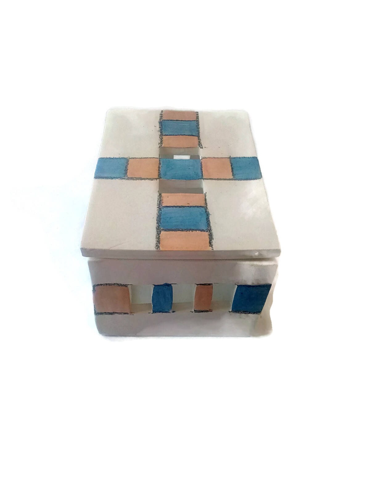 UNIQUE JEWELRY BOX, Hand Painted Large Jewelry Box With Lid, Decorative Ceramic Minimalist Box, Modern Treasure Box - Ceramica Ana Rafael