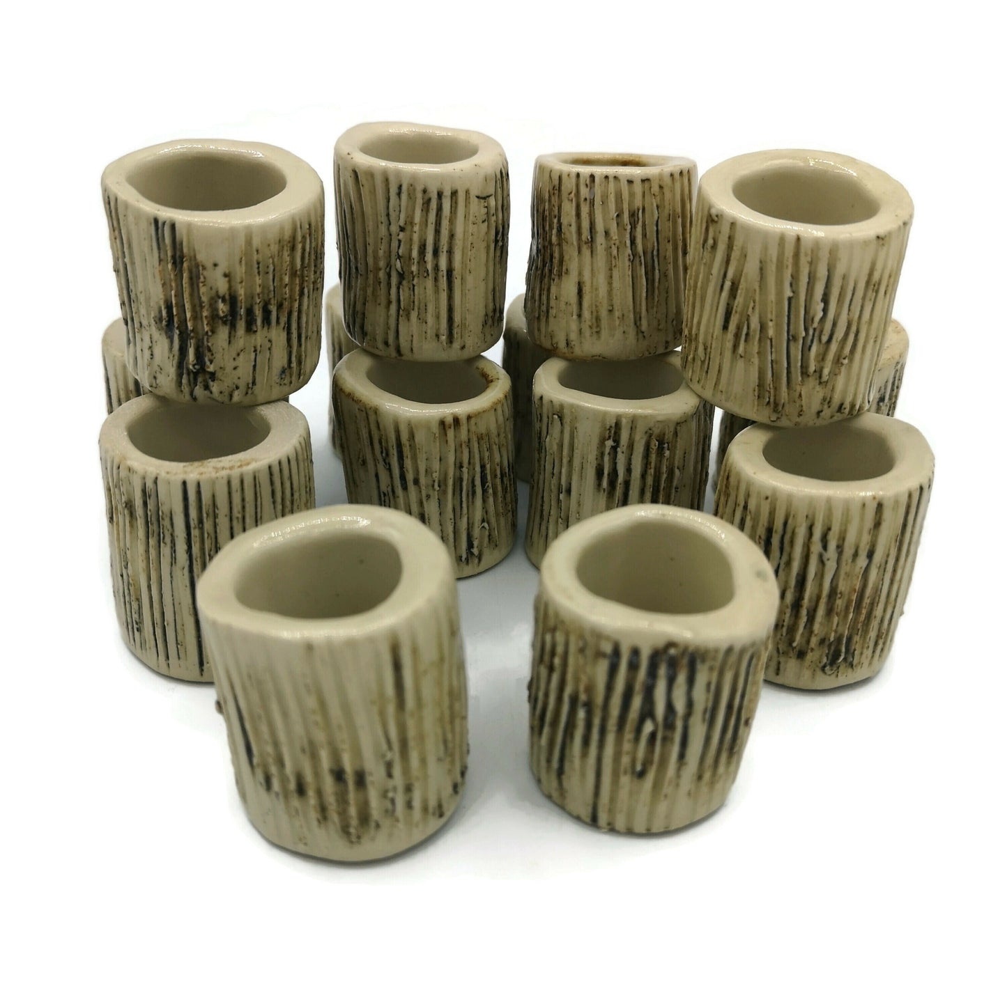 LARGE TUBE BEADS, 35mm Handmade Ceramic Macrame Beads For Crafts, Best Gifts For Him, Clay Bead, Large Hole Beads For Dreadlock - Ceramica Ana Rafael