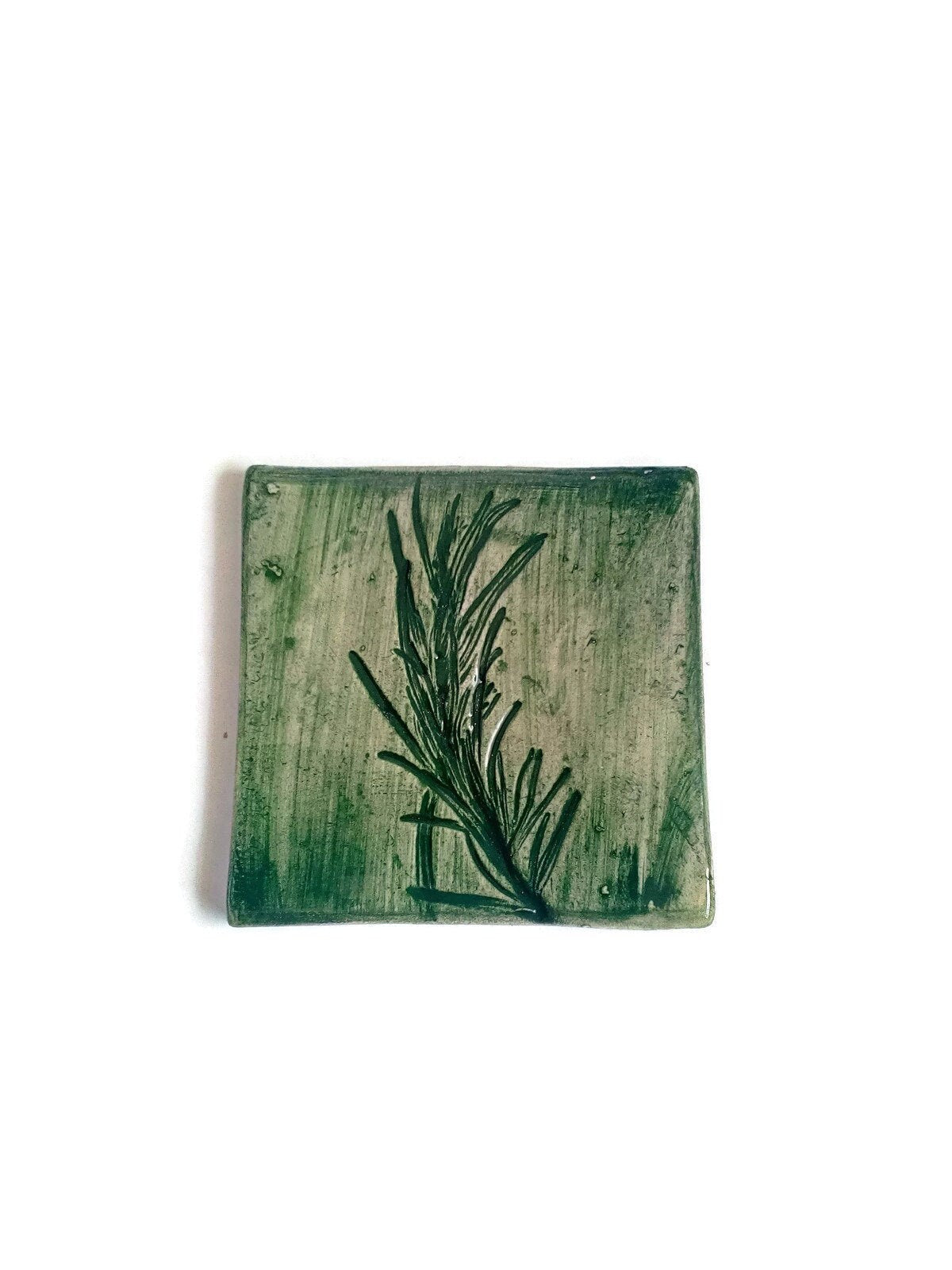 Portuguese ceramic tile for backsplash, plant tiles for table, small square tile, birthday gifts for plant lover, plant mom gift - Ceramica Ana Rafael