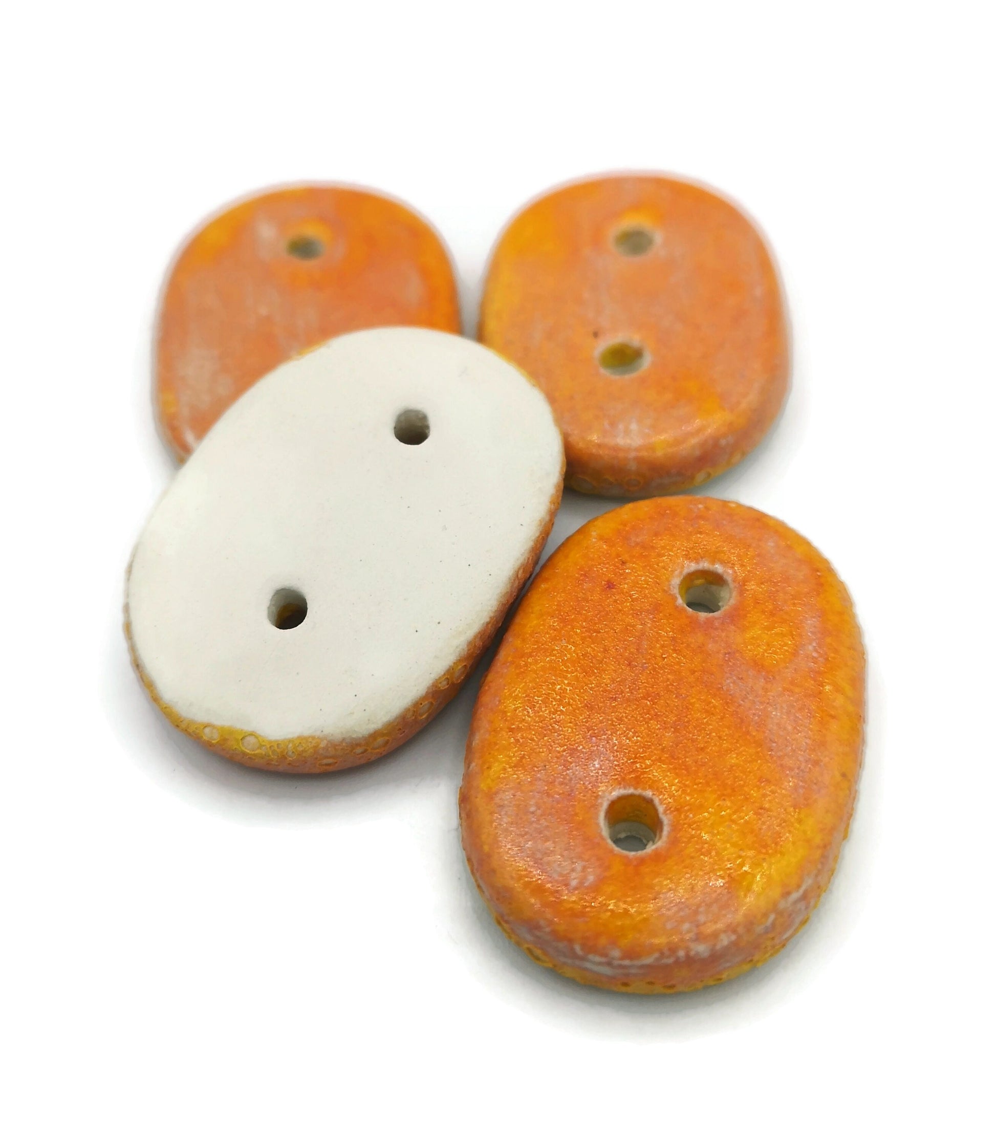 Decorative Sewing Buttons Flat Back 2 Holes, Antique Look Sewing Supplies And notions, Handmade Ceramic Custom Buttons, Large Fancy Buttons - Ceramica Ana Rafael